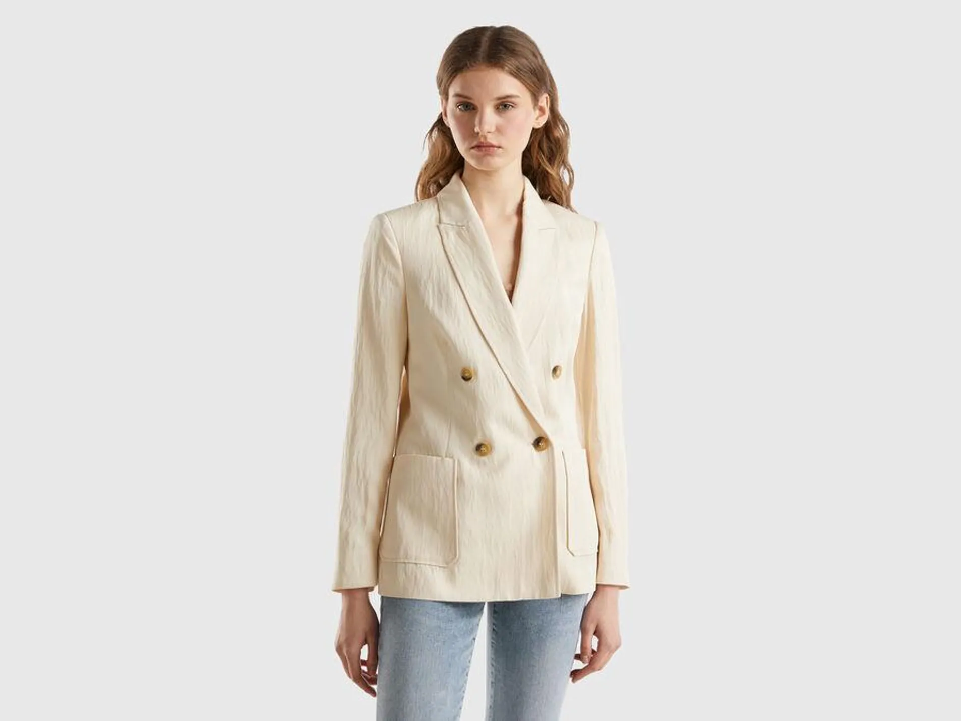 Double-breasted blazer in sustainable viscose blend