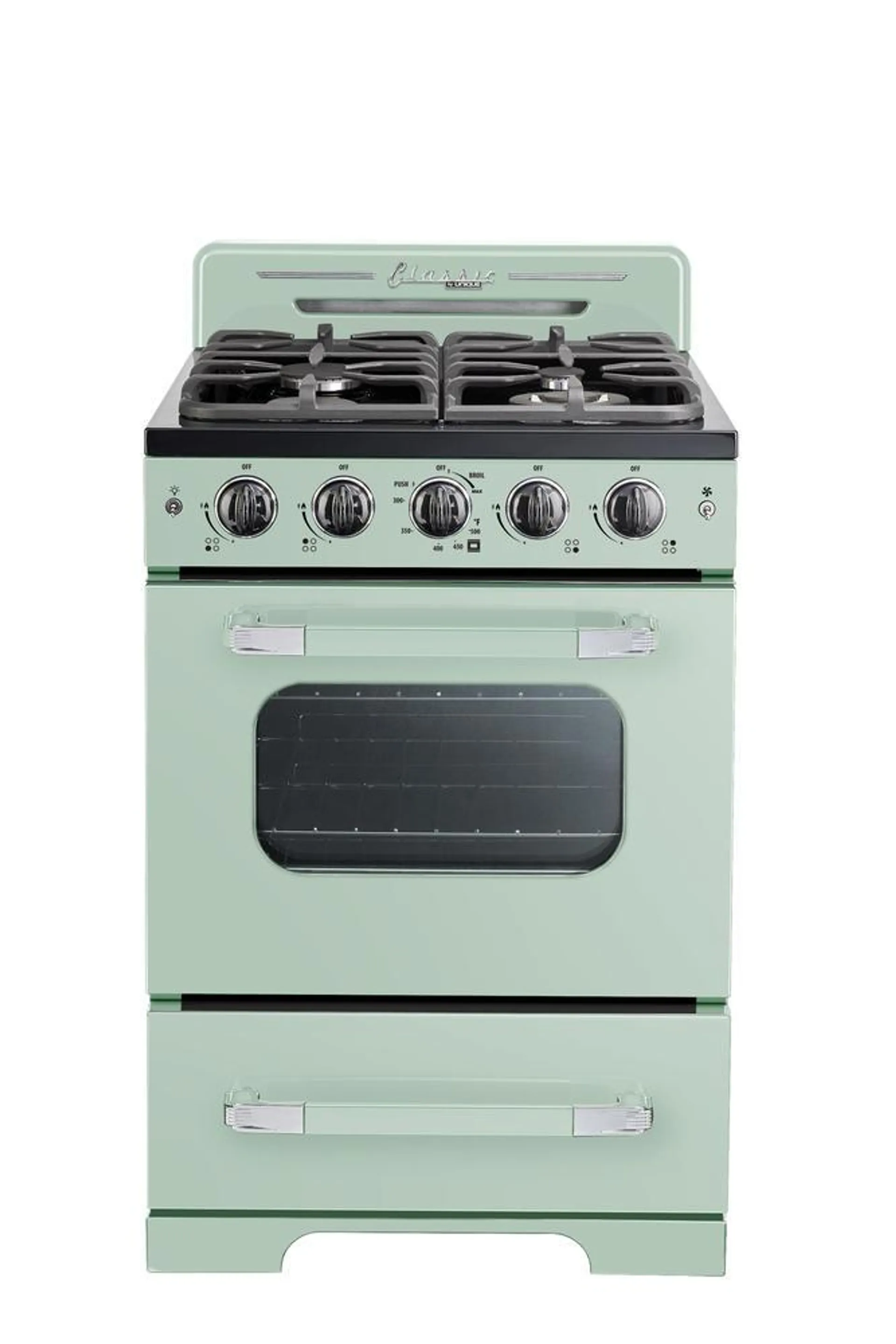 Unique® 24" 2.9 cu.ft. Summer Mint Green Retro Gas Range