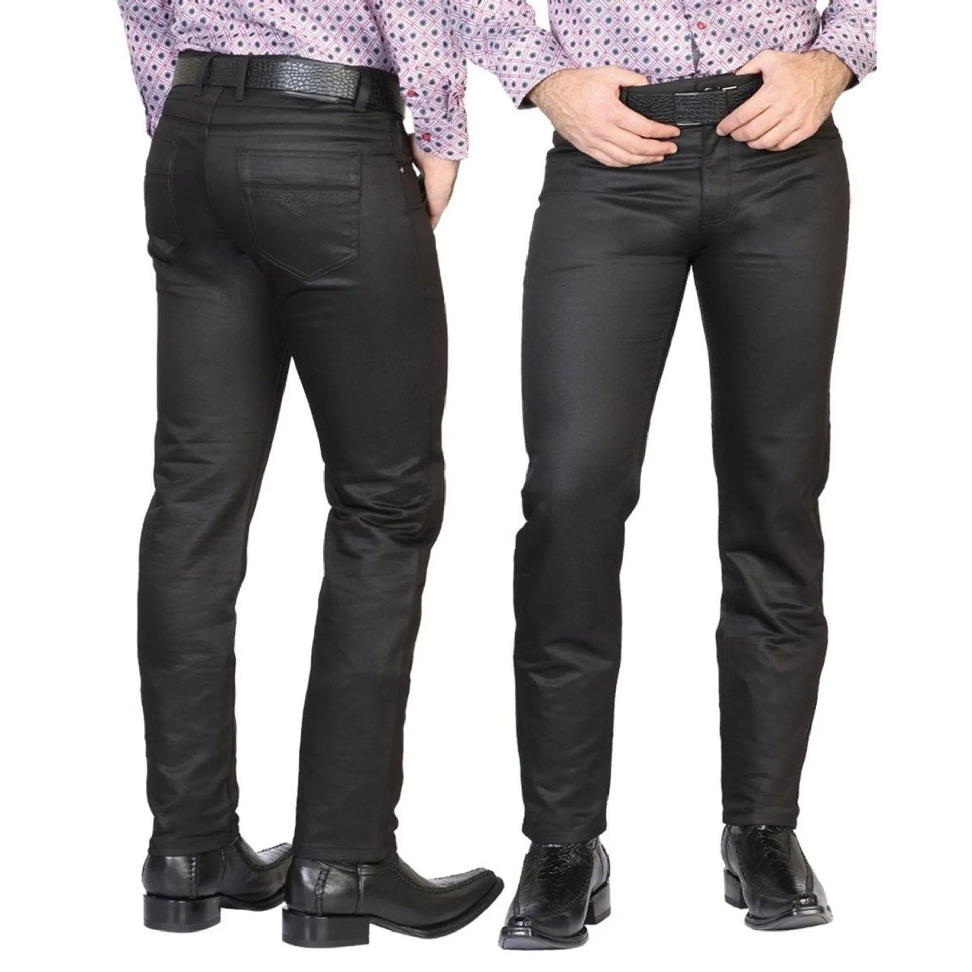 Pantalón Vaquero Liso Color Negro Centenario MON-5601