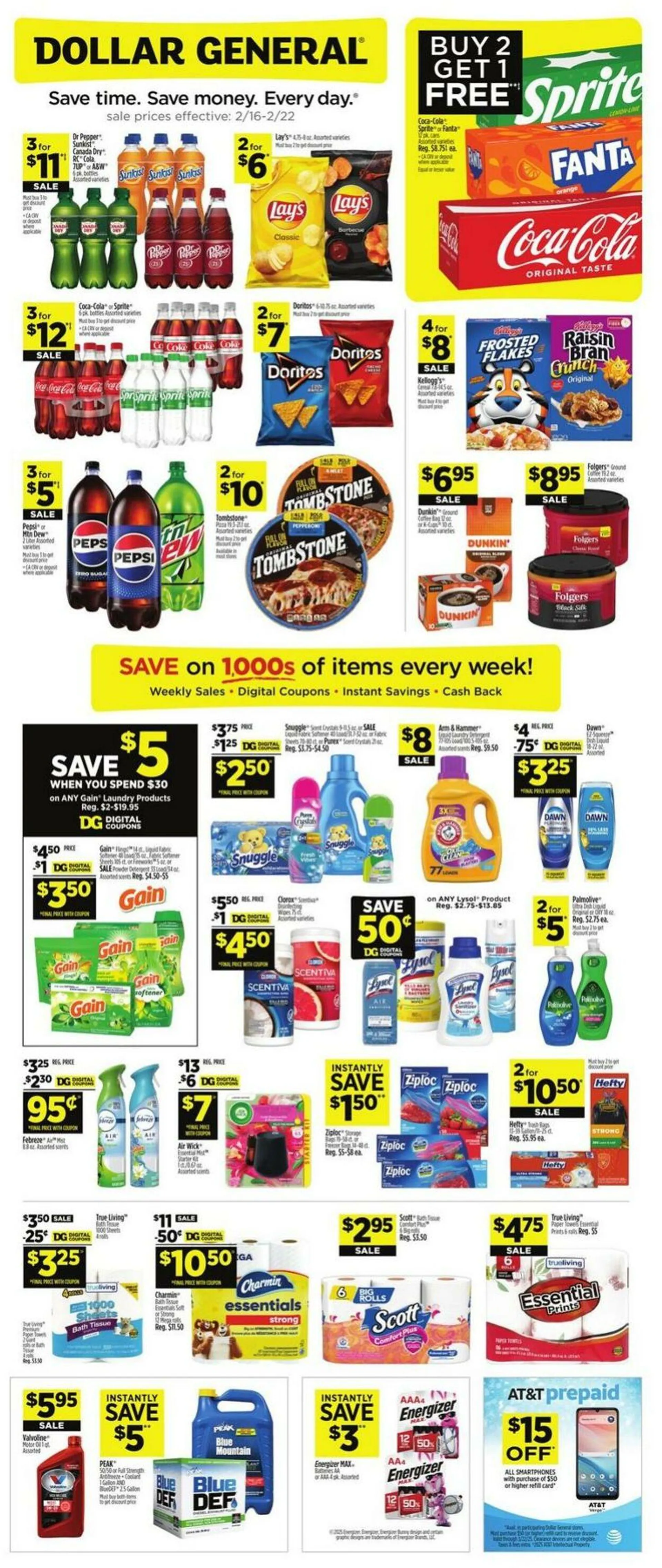 Catálogo de Dollar General Current weekly ad 16 de febrero al 22 de febrero 2025 - Página 1