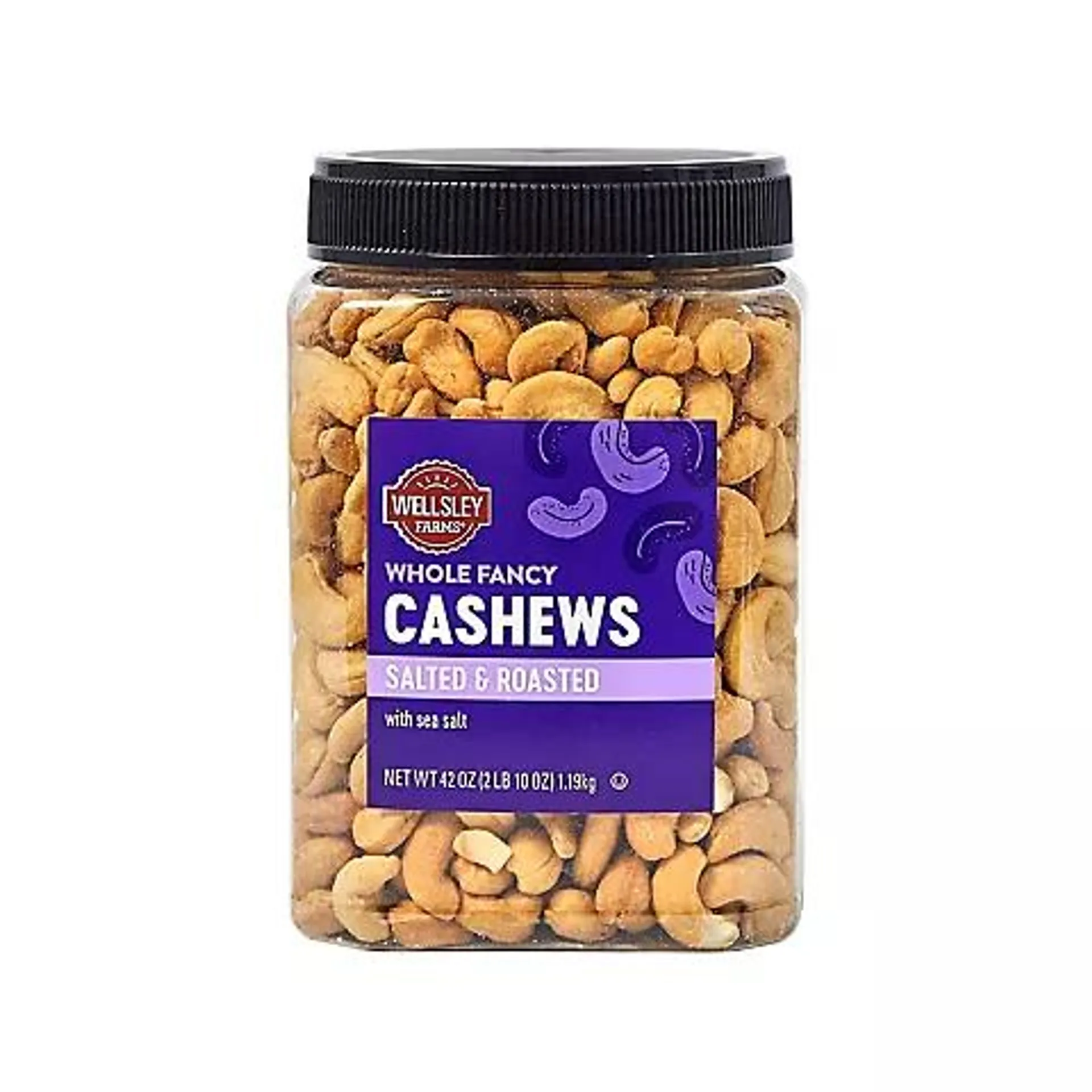 Wellsley Farms Whole Fancy Roasted Salted Cashews, 42 oz.