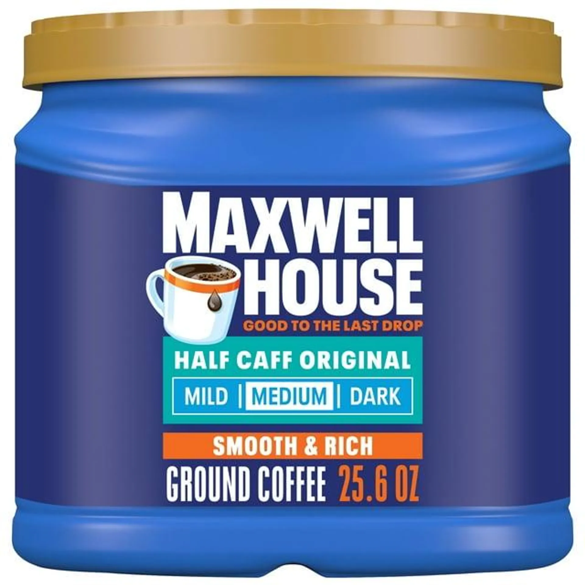 Maxwell House Half Caff Ground Coffee, 25.6 oz. Canister