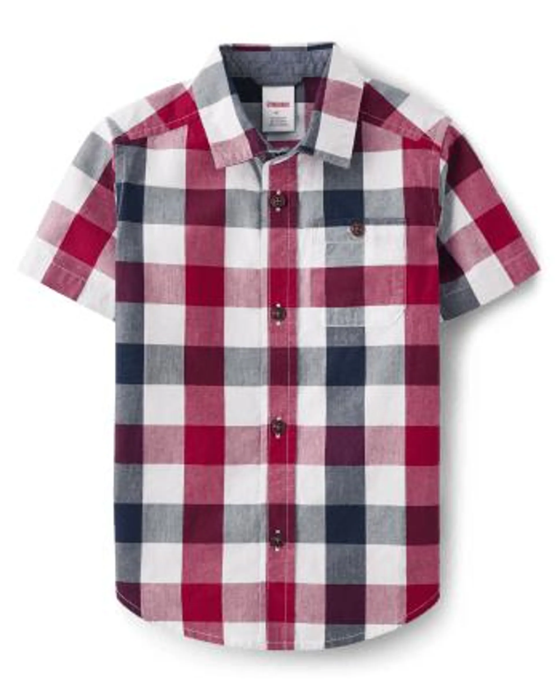 Boys Matching Family Plaid Poplin Button Up Shirt - American Cutie - tidal