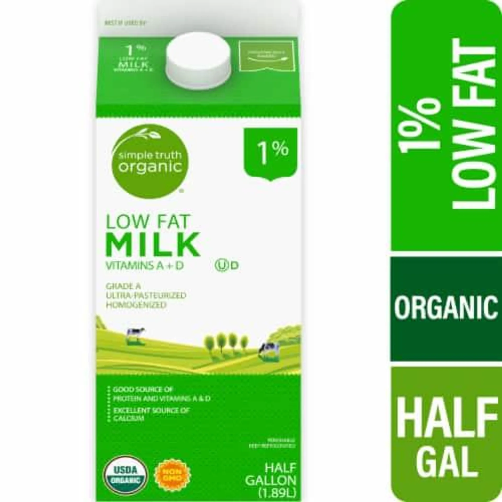 Simple Truth Organic® 1% Fortified Low Fat Organic Ultra Pasteurized Milk