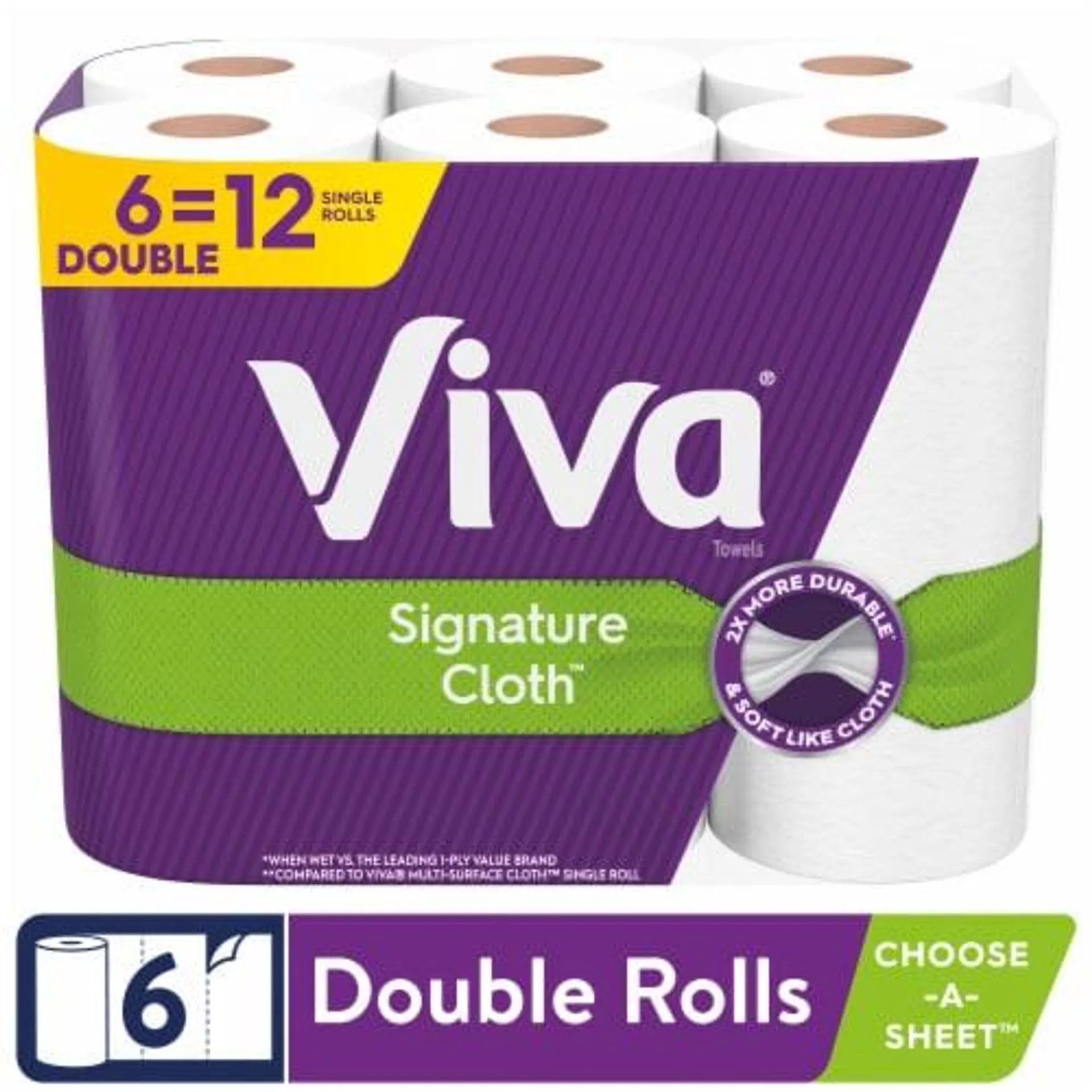 Viva Signature Cloth Choose-A-Sheet Paper Towels Double Rolls