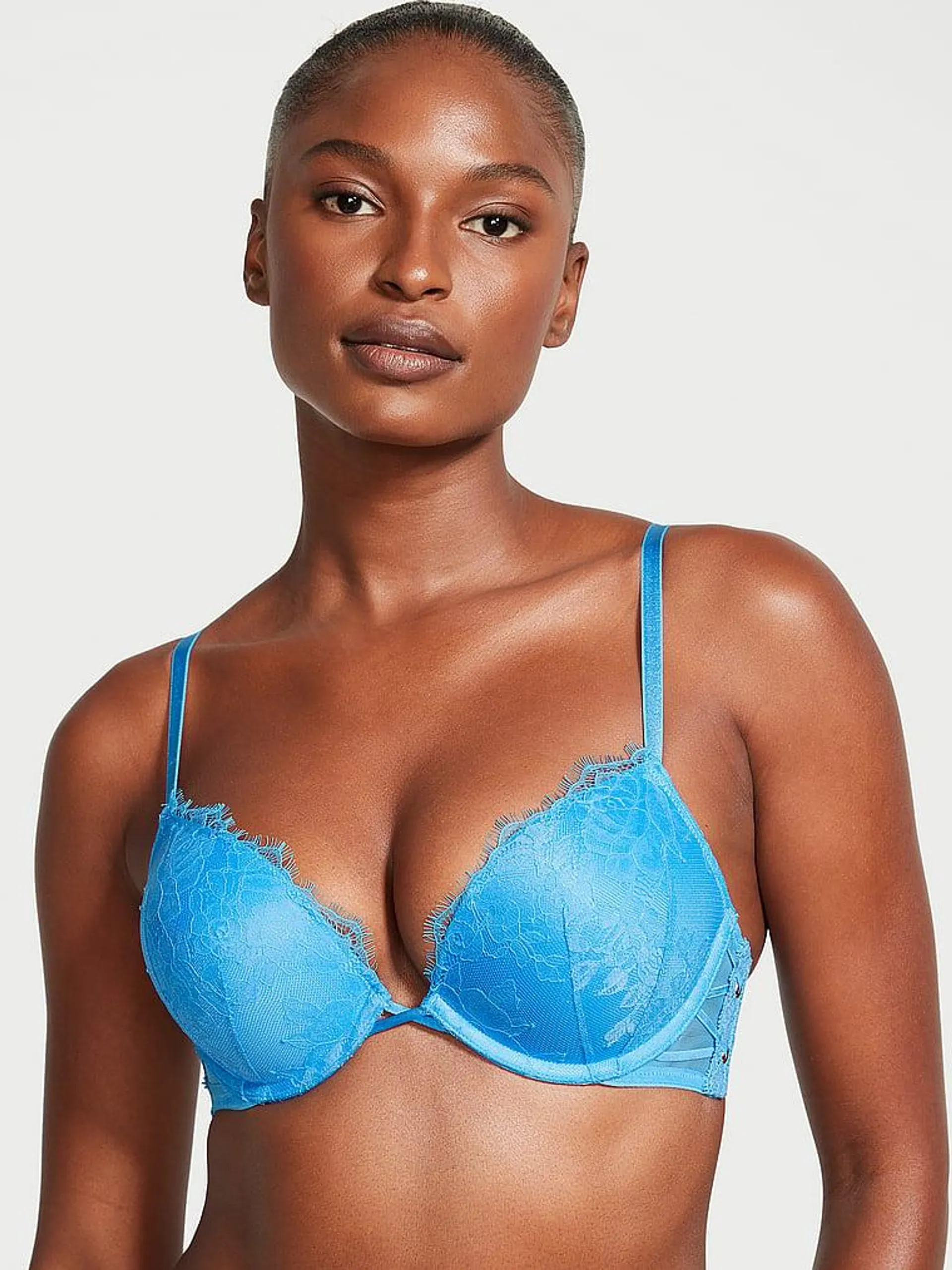 Bombshell Rose Lace & Grommet Push-Up Bra