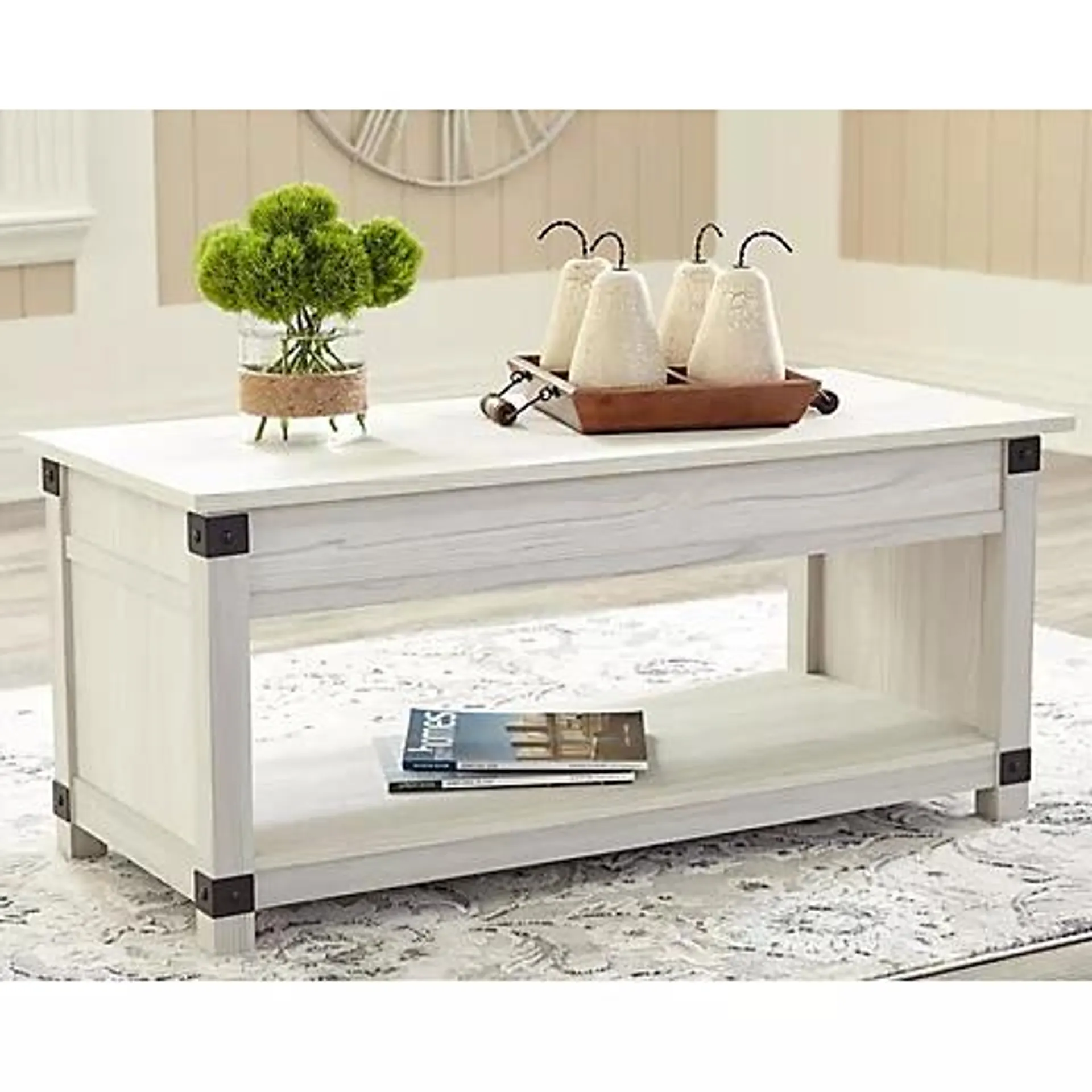 Ashley Furniture 44" Rectangular Cocktail Table - White