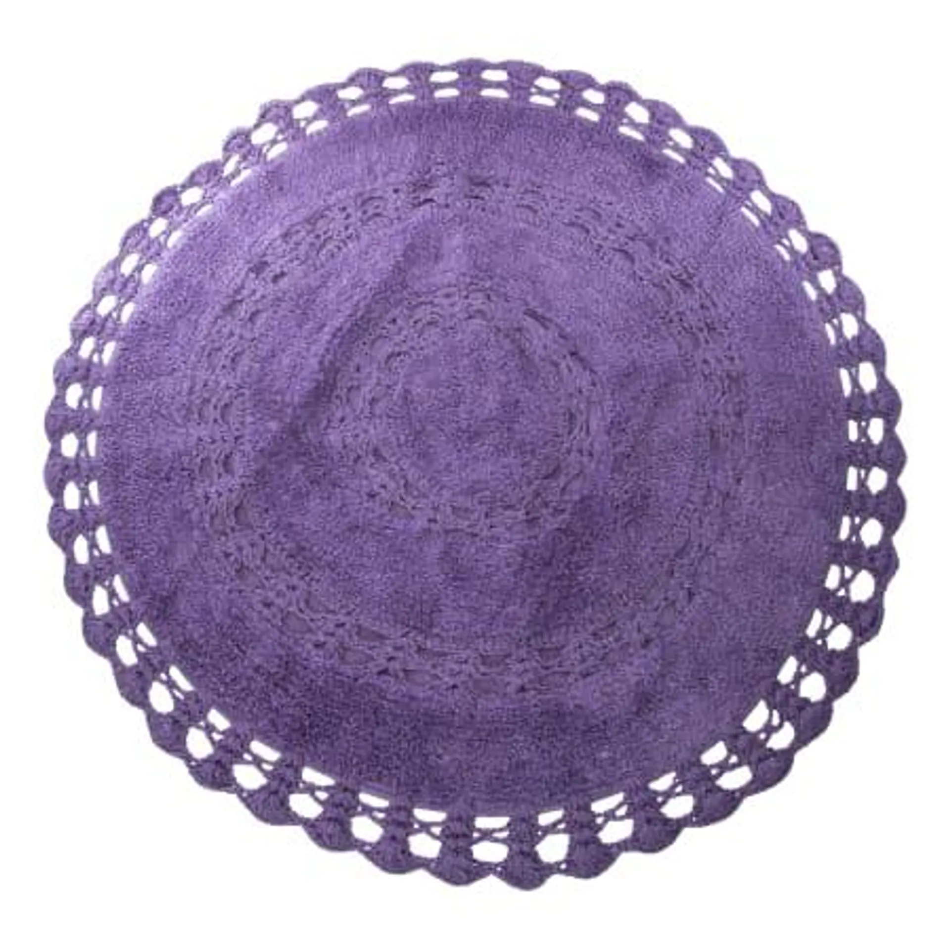 Cotton Crochet Round Rug 32in