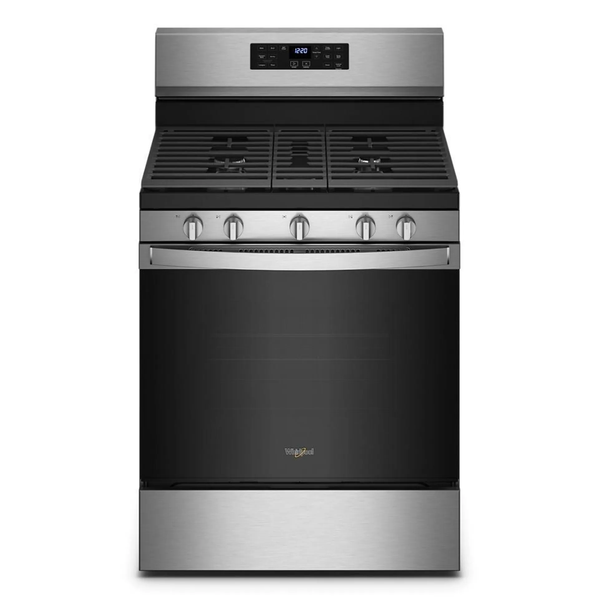 Whirlpool® 30" 5.0 cu.ft. Fingerprint Resistant Stainless Steel Gas Range with Convection and Air Fry