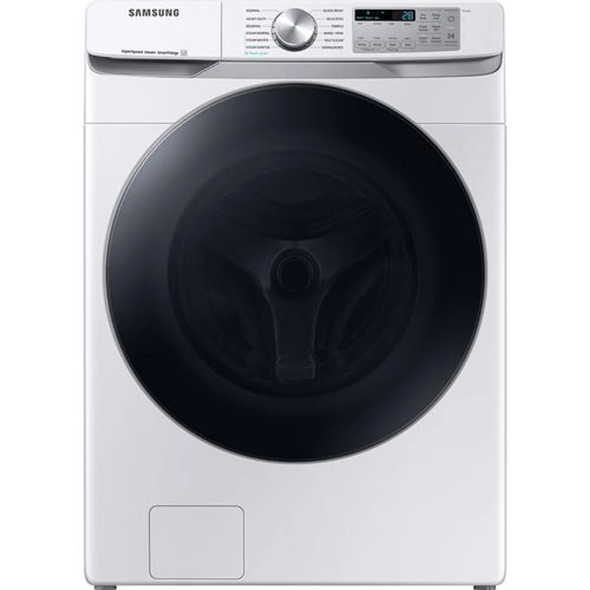 - 4.5 CuFt Smart Steam Front Load Closet-Depth Washer in White with Super Speed Wash