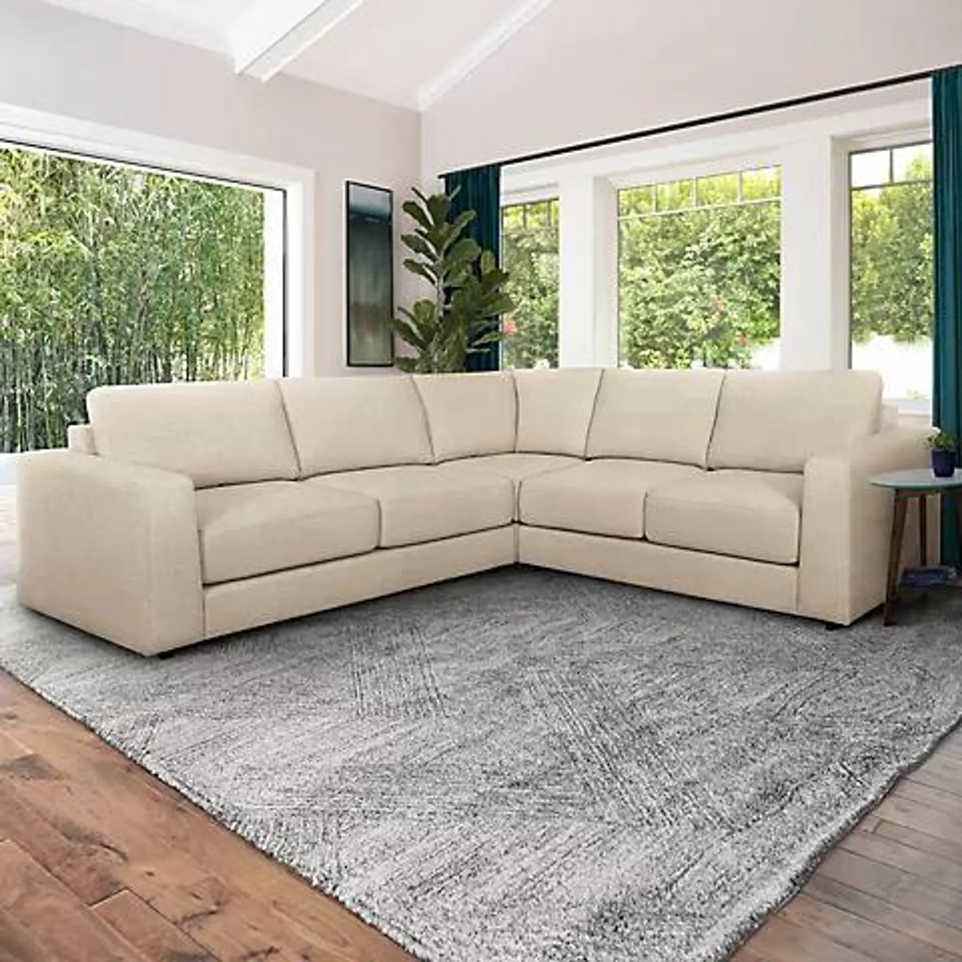 Abbyson Home Avery 3-Pc. Fabric Sectional - Sand