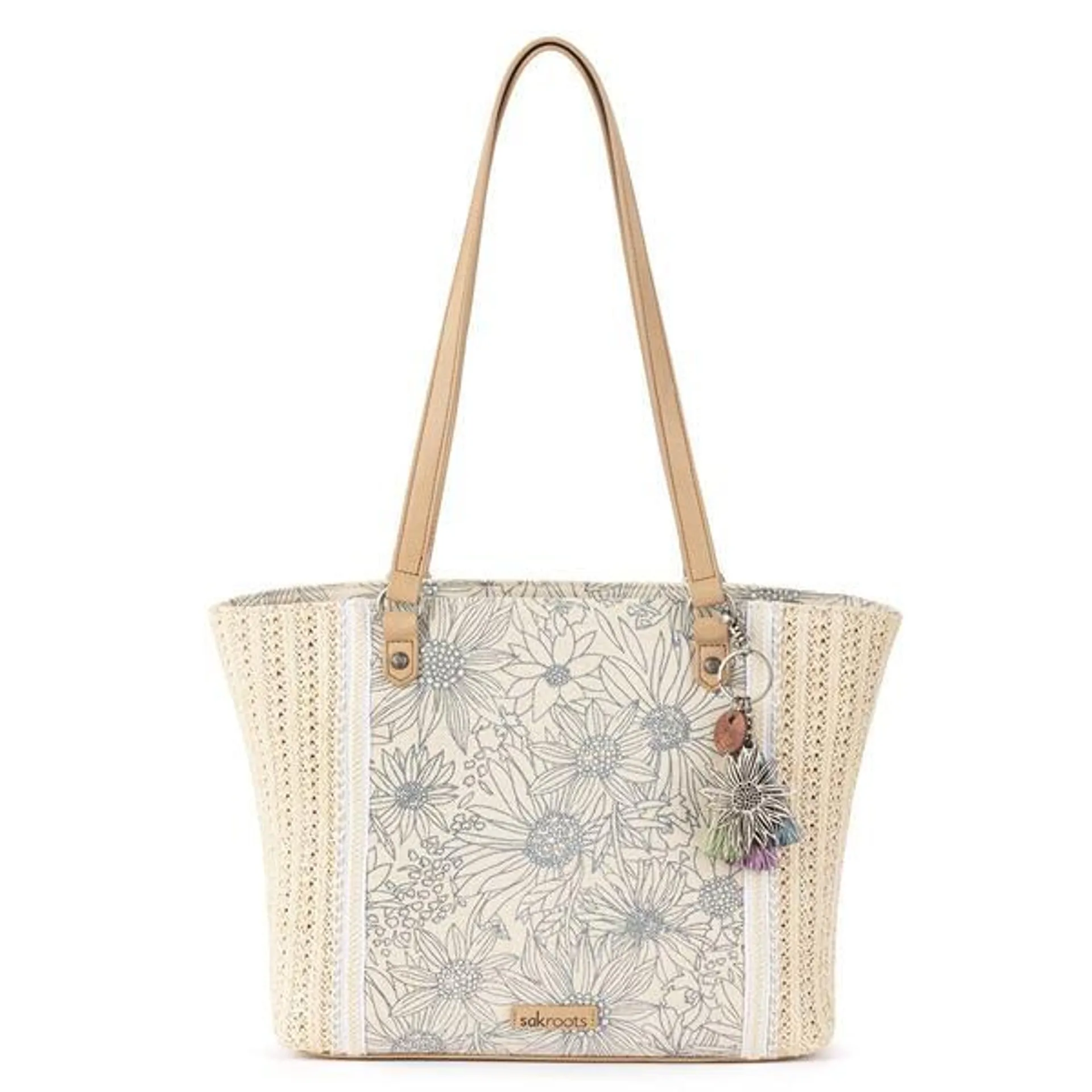 Sakroots Meadow Satchel - Lake Flower Garden