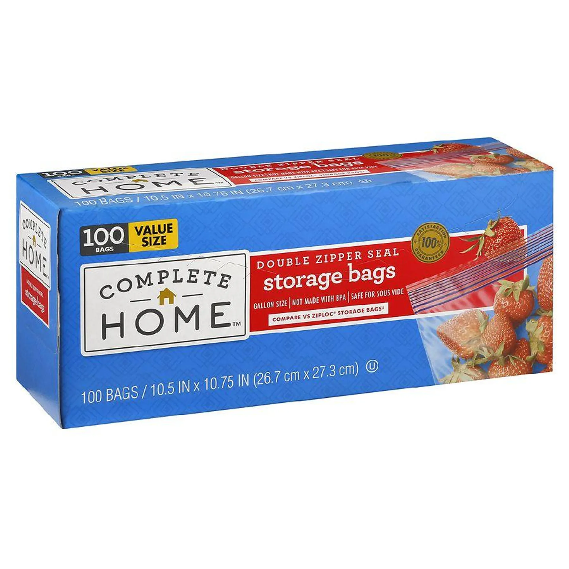 Complete Home Storage Bags Gallon, 100.0 ea