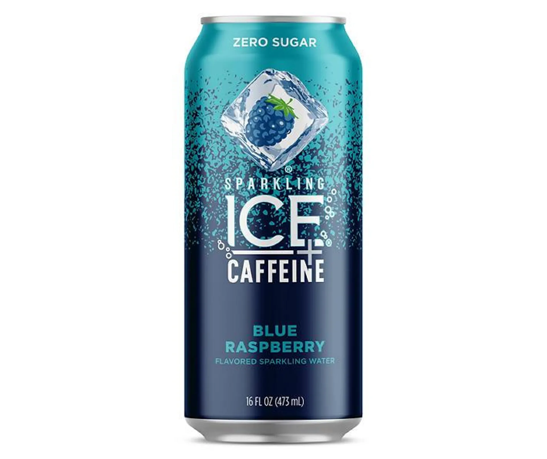 Sparkling Ice +Caffeine Zero Sugar Blue Raspberry Sparkling Water 16 oz