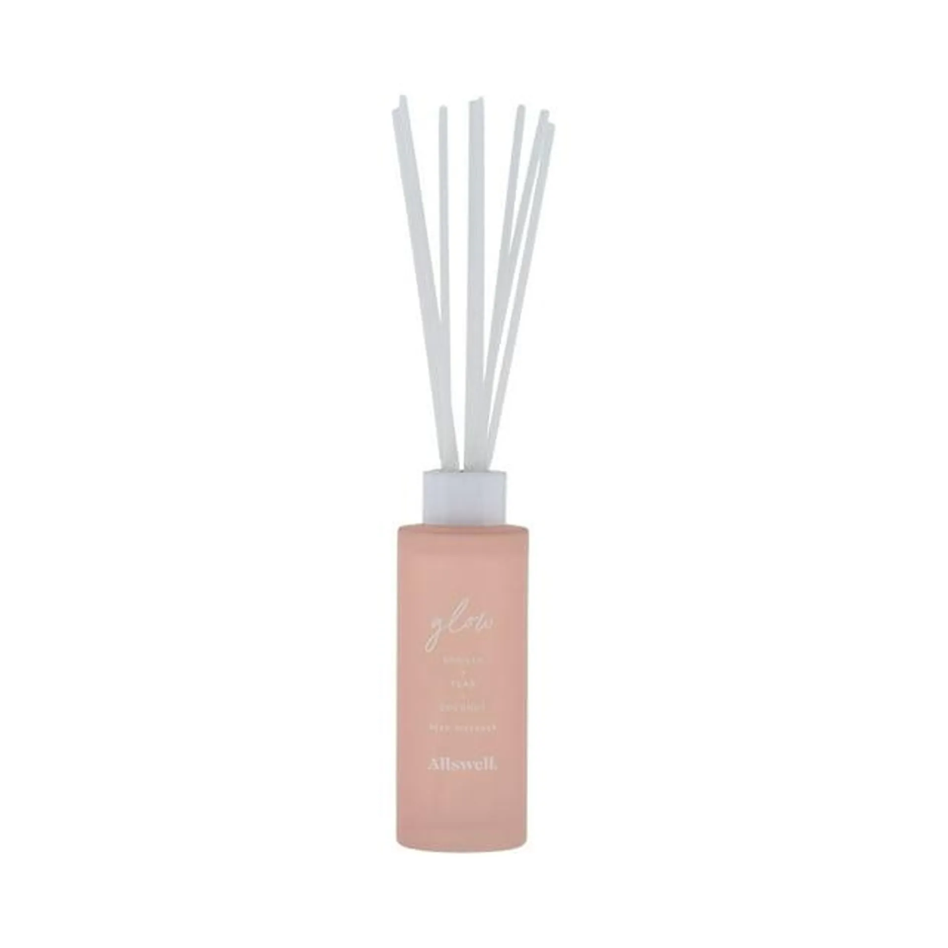 Allswell Glow (Vanilla + Pear + Coconut) Scented Reed Diffuser 3 Fl oz (90mL) 8 Synthetic Reeds