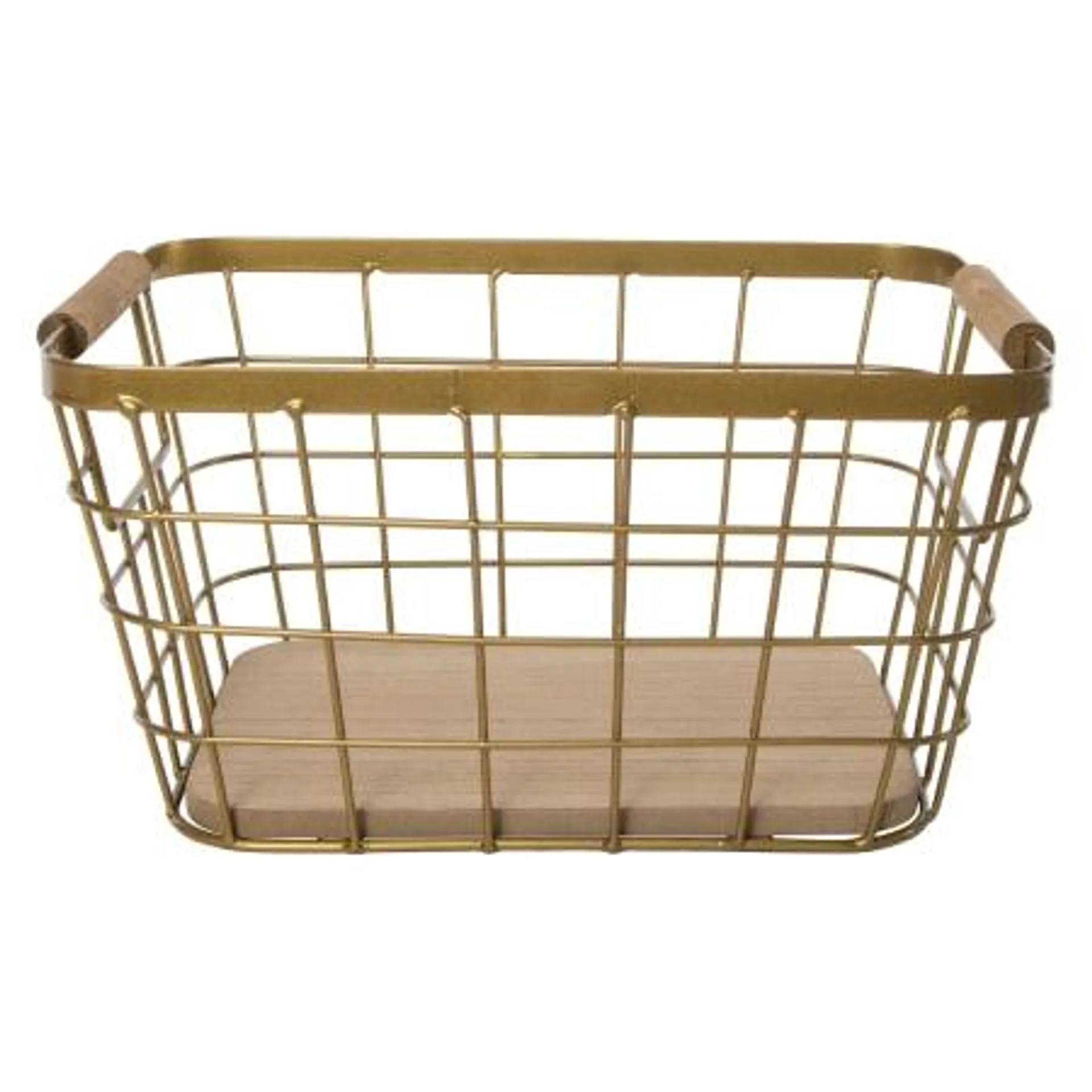 Wood & Wire Basket 10.75in x 8.35in