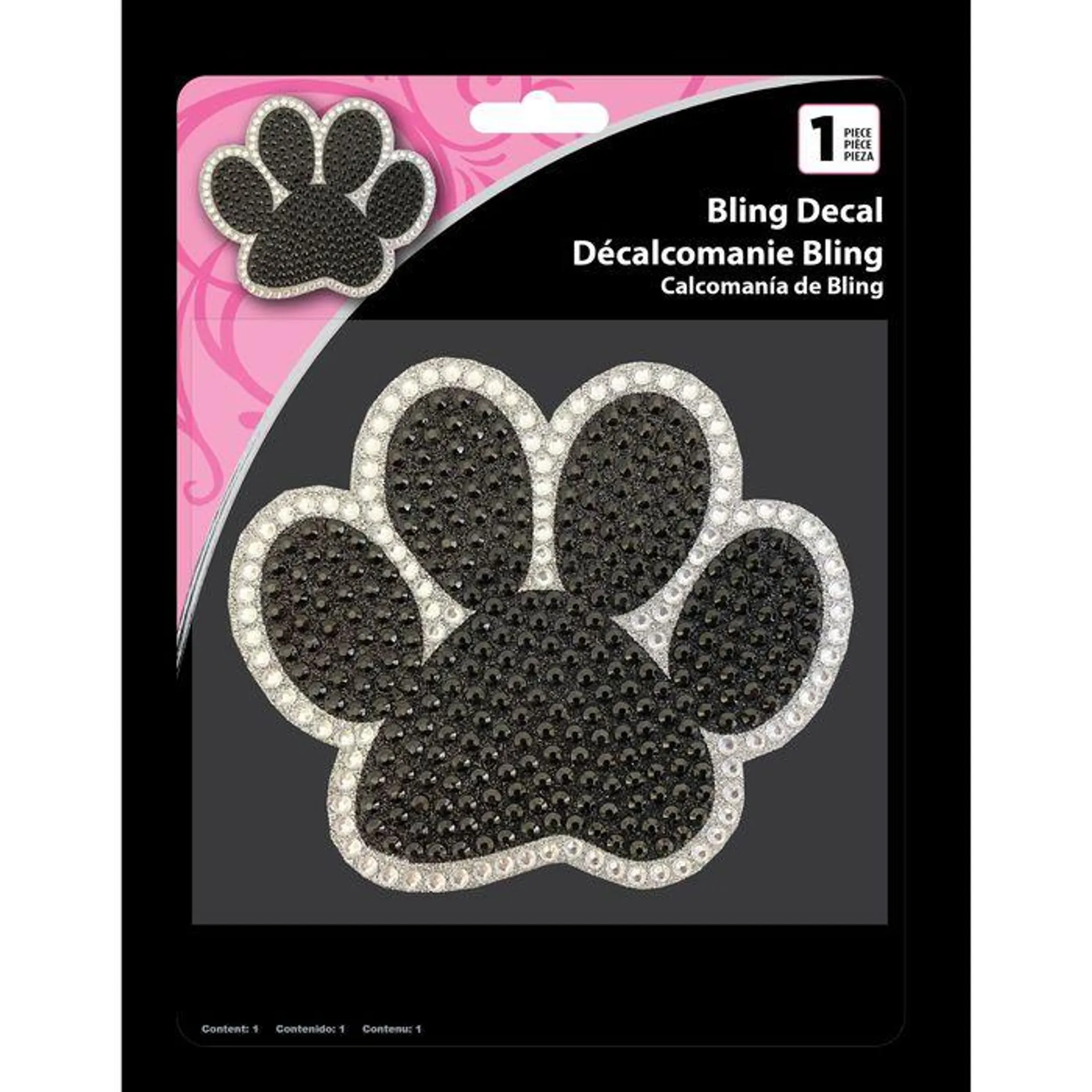 Crystal Heiress Silver Paw Bling Decal