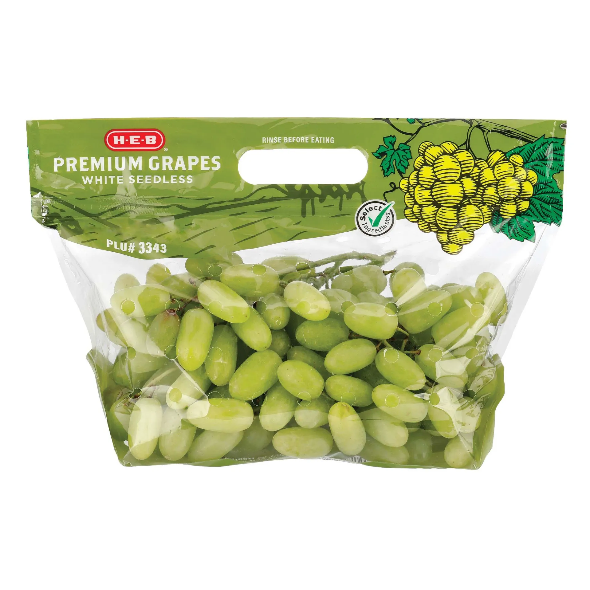H‑E‑B Premium Fresh Seedless White Grapes