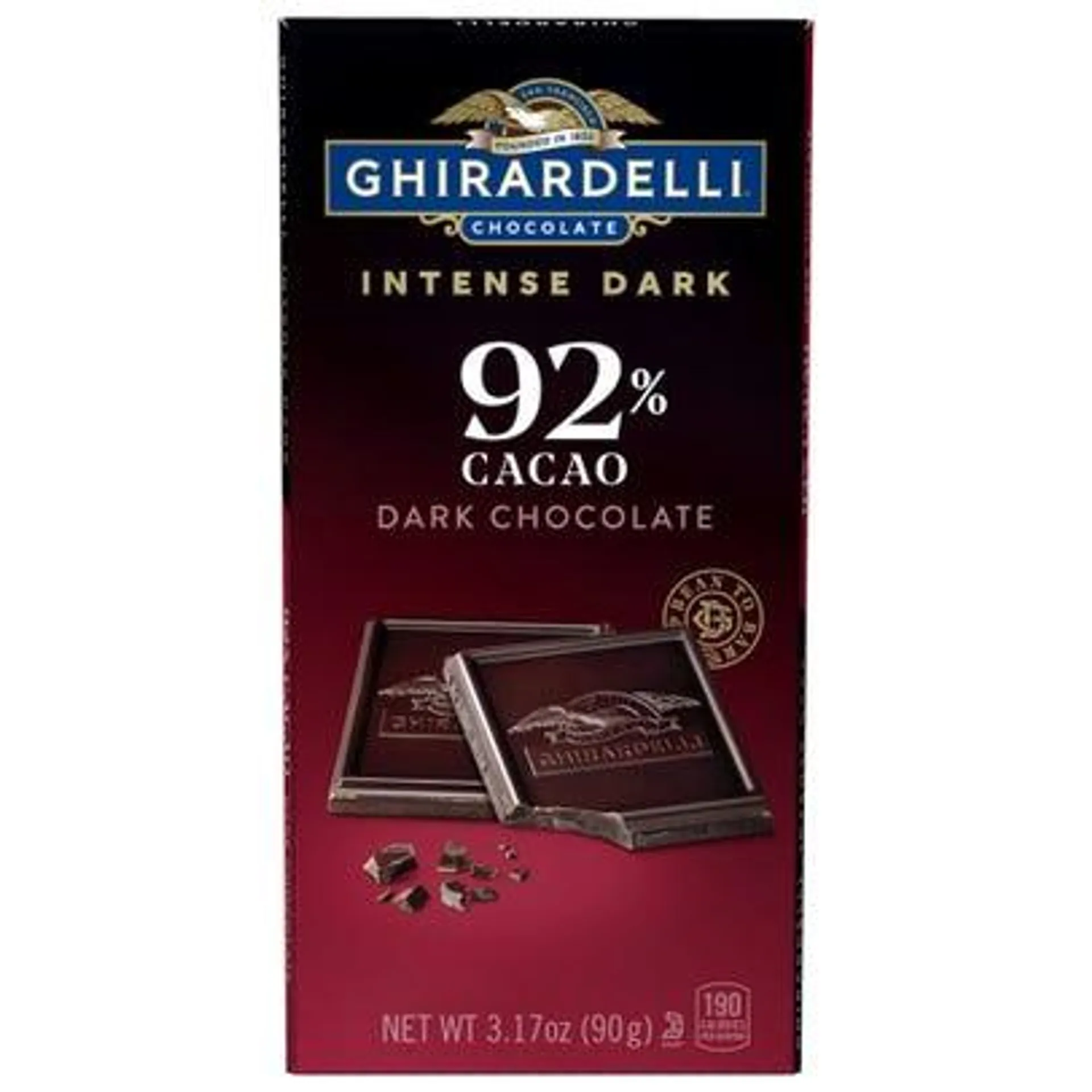 Ghirardelli Intense Dark Chocolate Bar, 92% Cacao, Moonlight Mystique - 3.17 oz