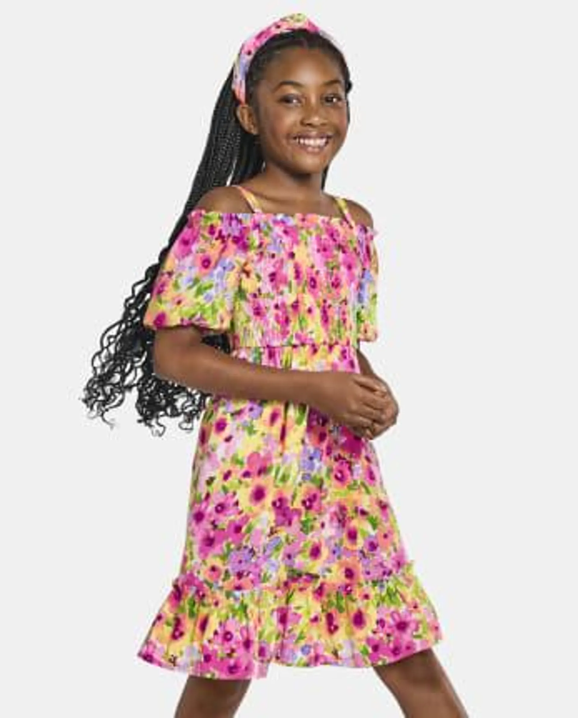 Girls Mommy And Me Floral Ruffle Dress - wintrberry