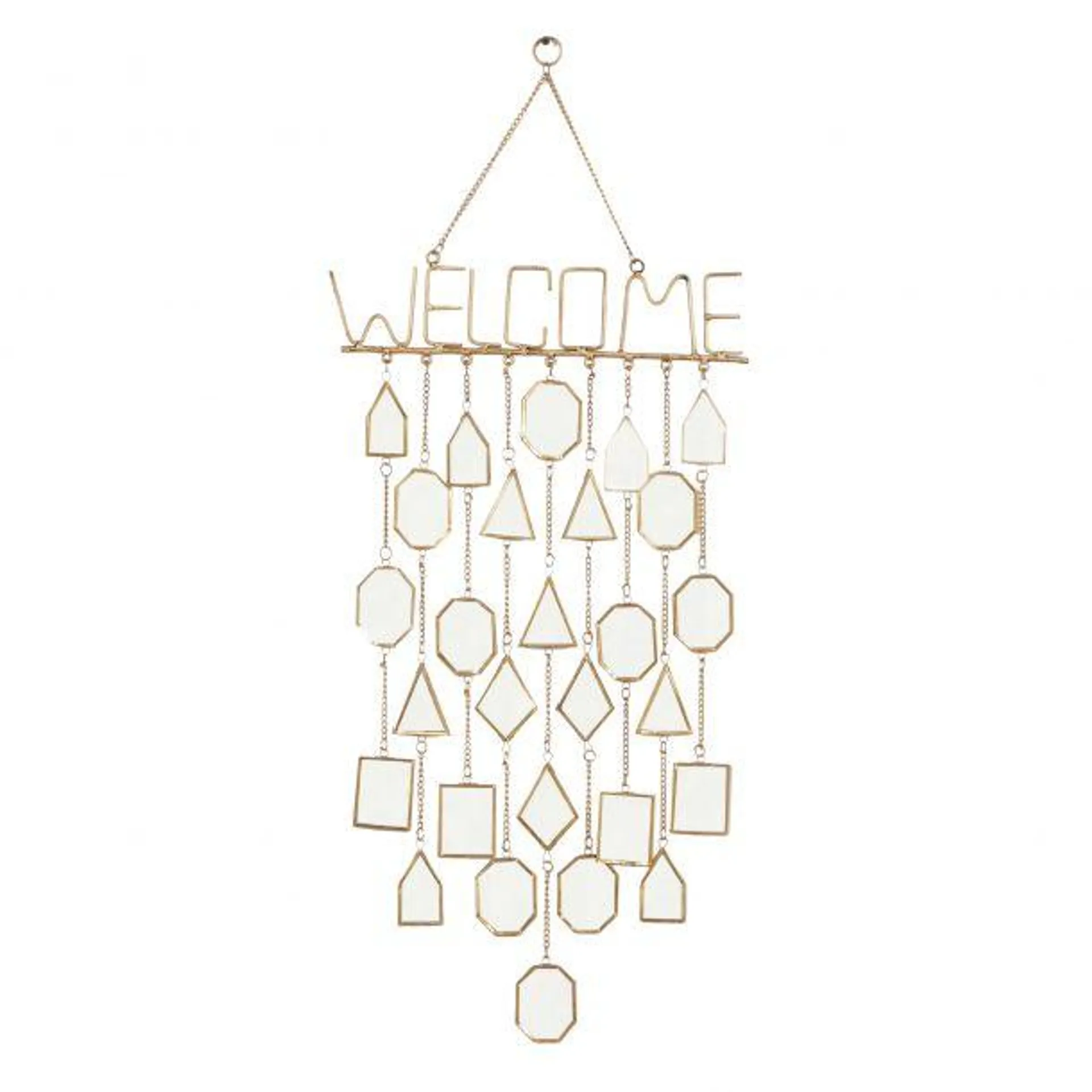 White Metal Eclectic Windchime, 15" x 36"