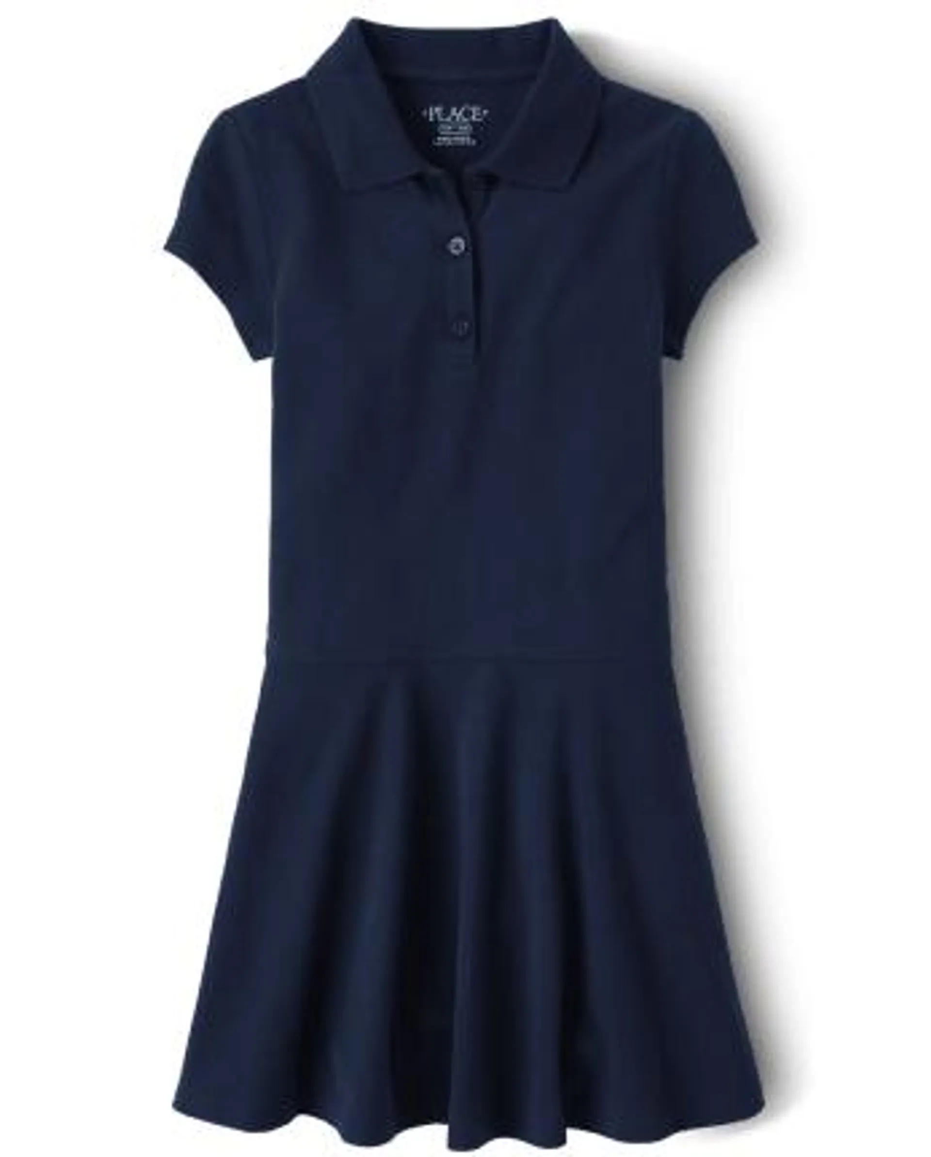 Vestido tipo polo de piqué de uniforme para niñas - tidal