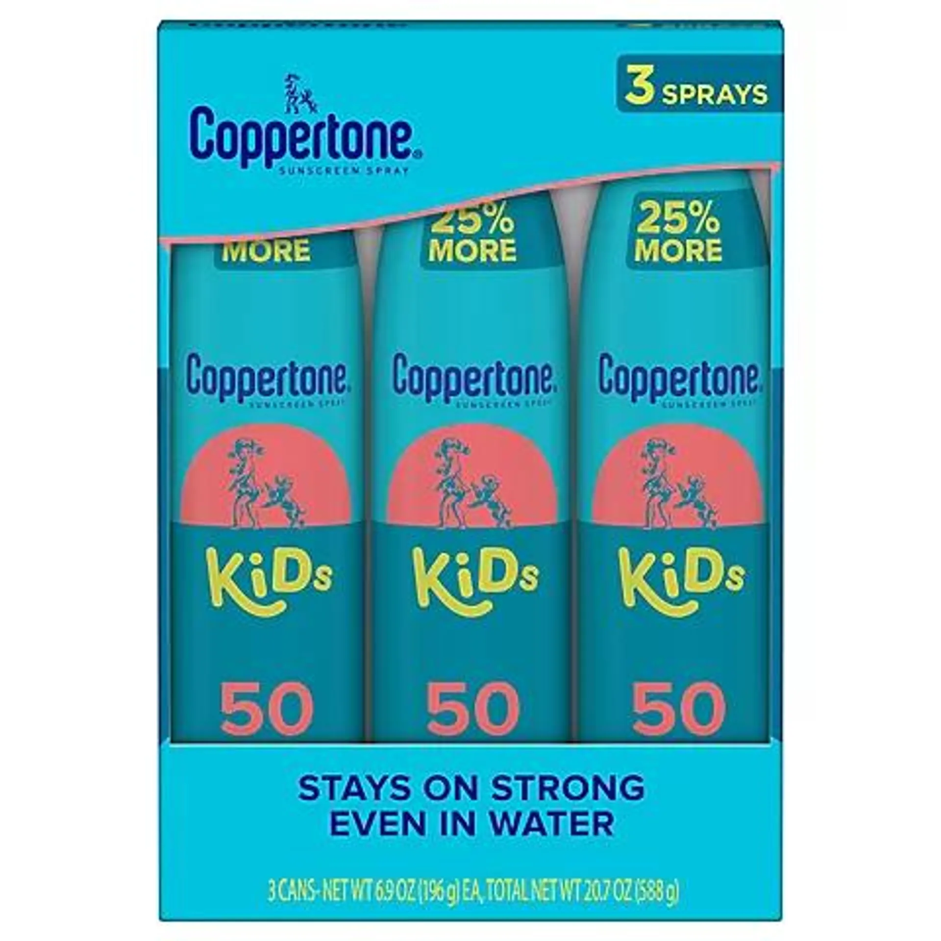 Coppertone Sunscreen Spray for Kids, 3 pk.