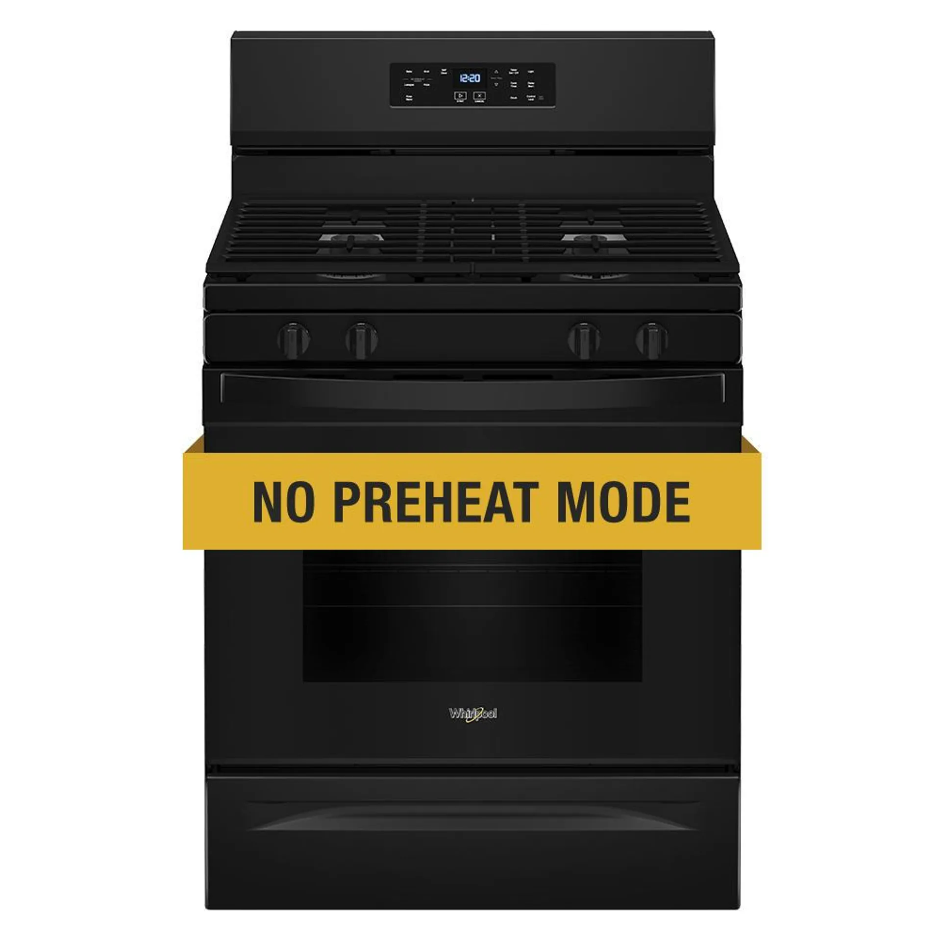 Whirlpool® 30" 5.3 cu.ft. Black Freestanding Gas Range