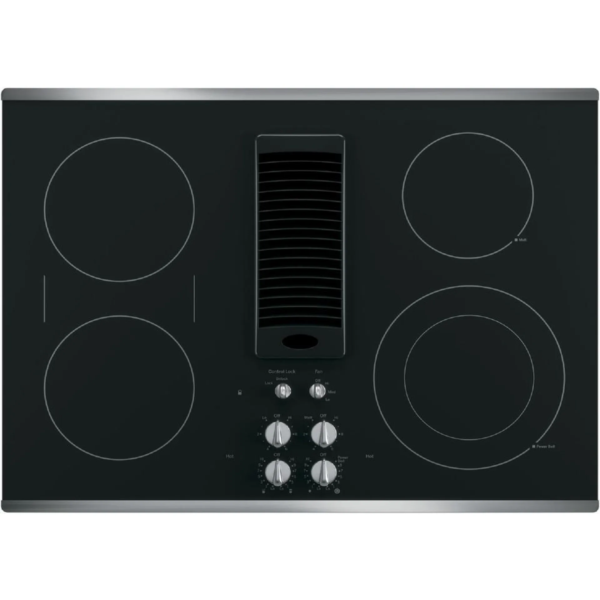 GE Appliances PP9830SRSS GE Profile™ 30" Downdraft Electric Cooktop - Stainless Steel on Black