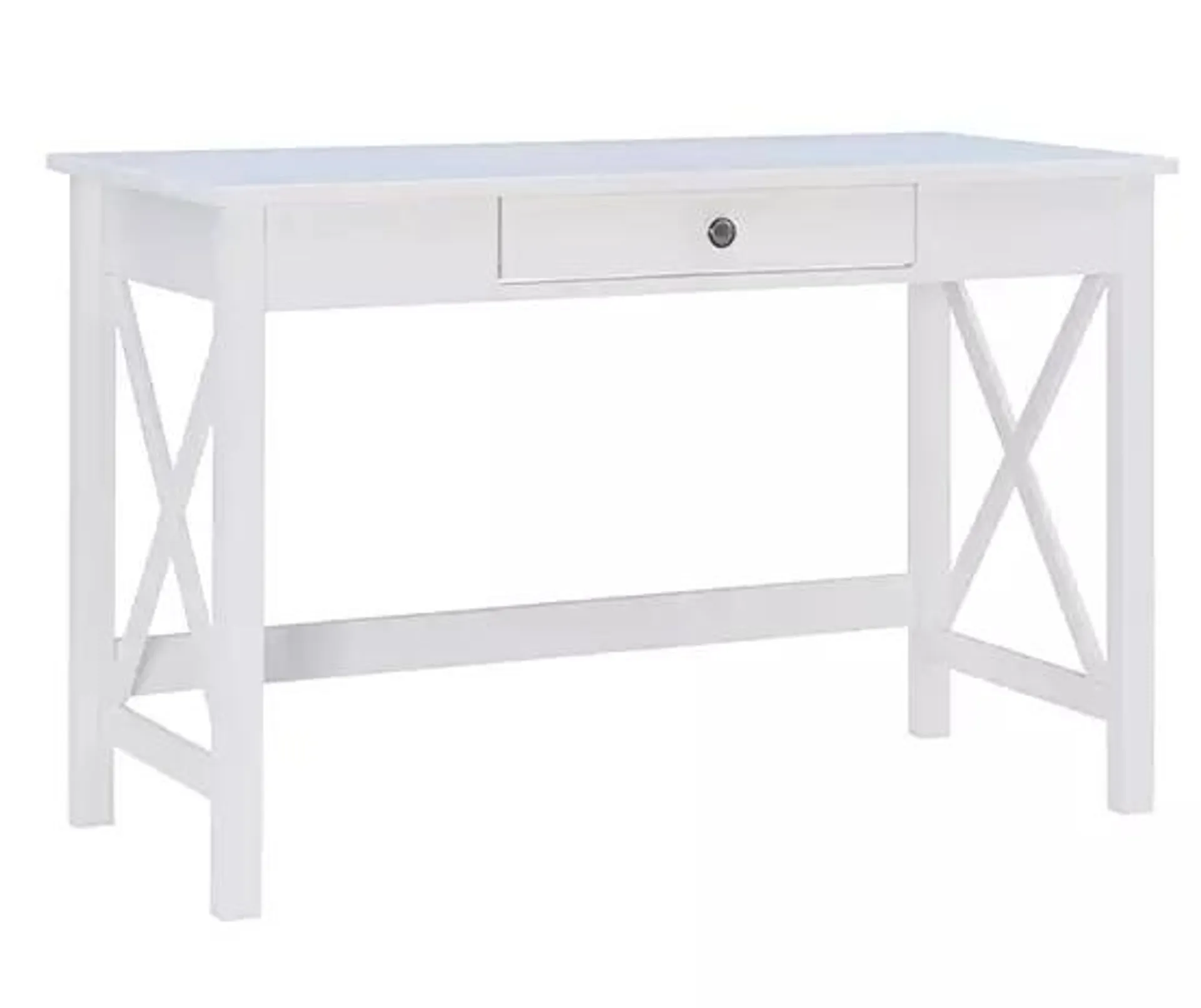 Richland White 1-Drawer Wood X Leg Desk