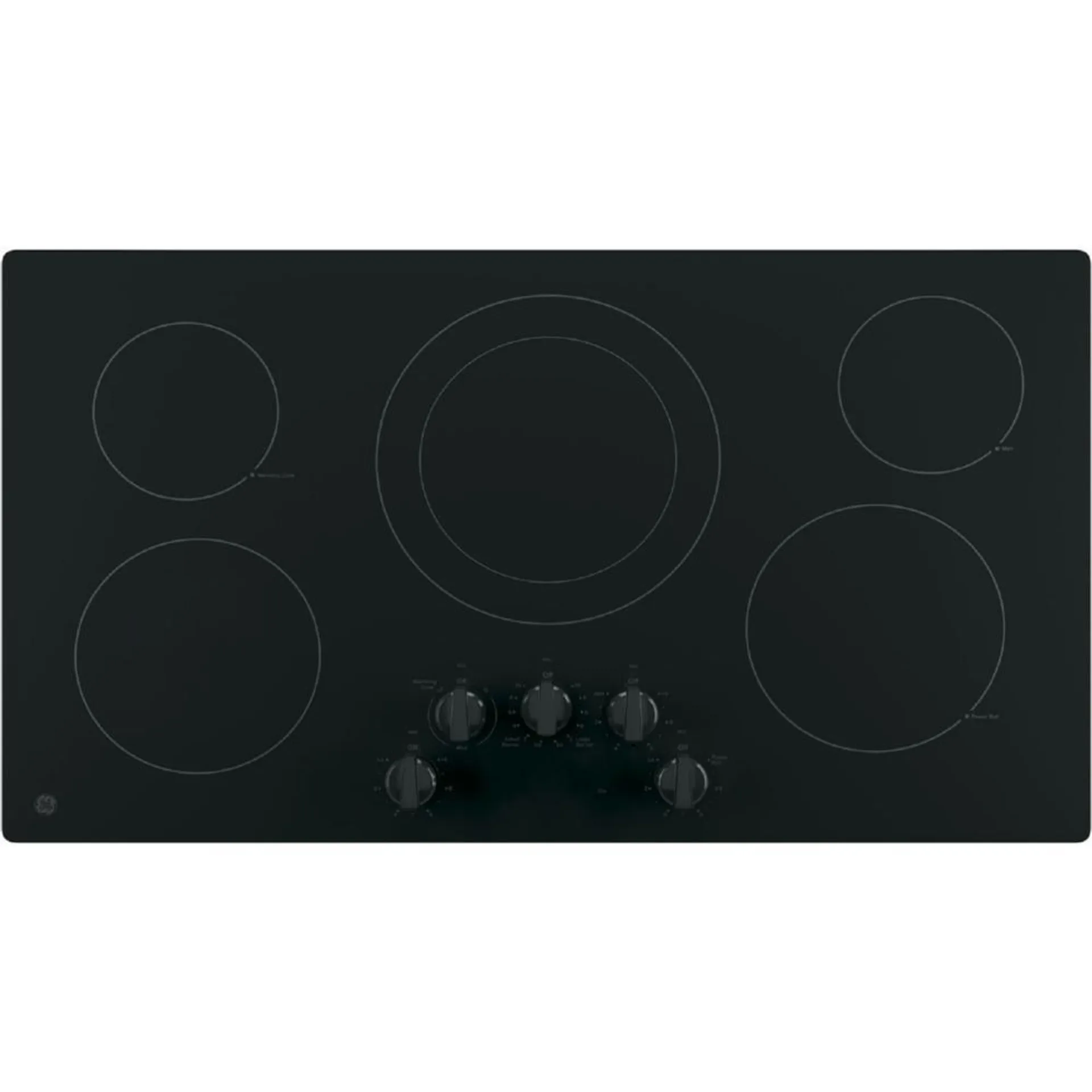 GE Appliances JP3036DLBB 36" Built-In Knob Control Electric Cooktop - Black