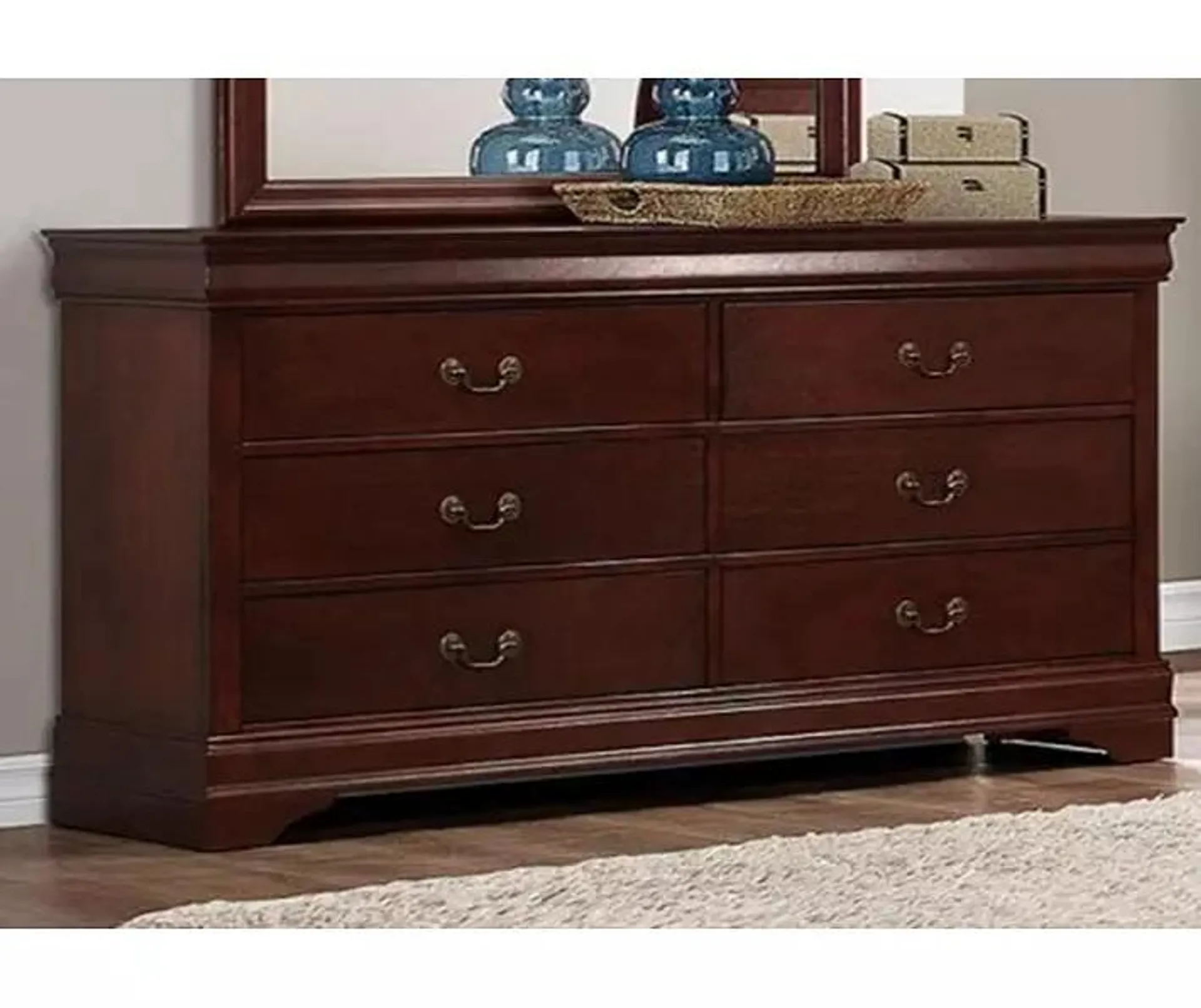 Louis Phillipe Cherry 6-Drawer Dresser