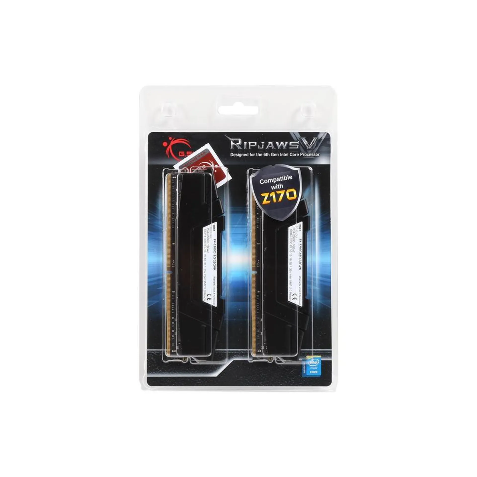 G.SKILL Ripjaws V Series 32GB (2 x 16GB) 288-Pin PC RAM DDR4 3200 (PC4 25600) Desktop Memory Model F4-3200C16D-32GVK