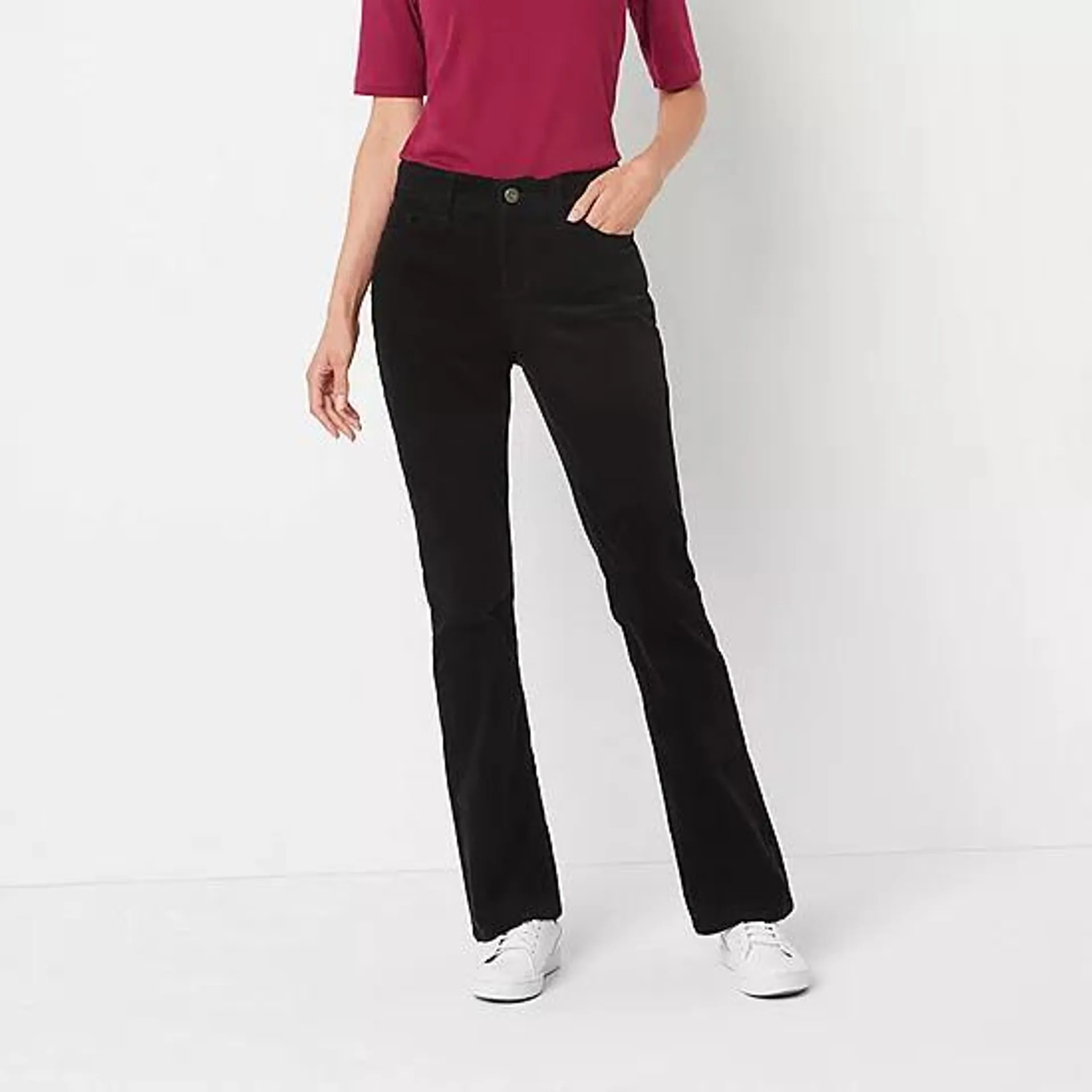 St. John's Bay Womens Mid Rise Bootcut Corduroy Pant - Tall