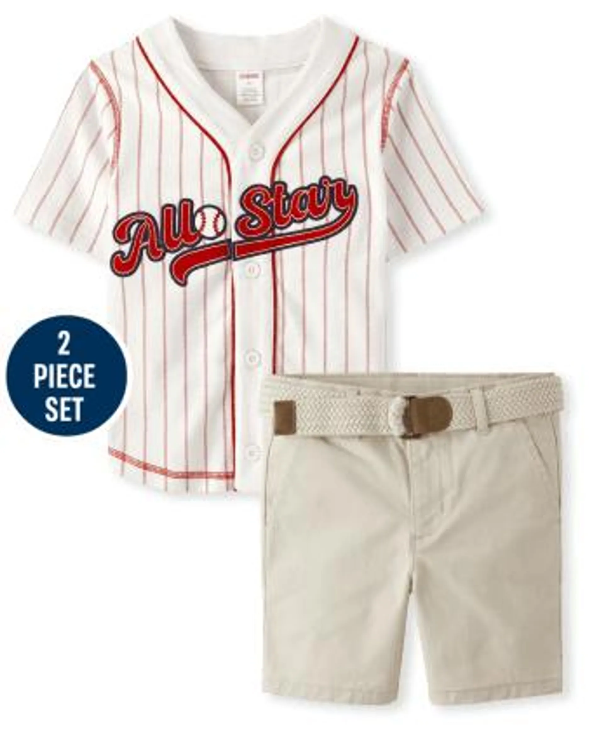 Boys All Star Jersey 2-Piece Outfit Set - Baseball Champ - multi clr