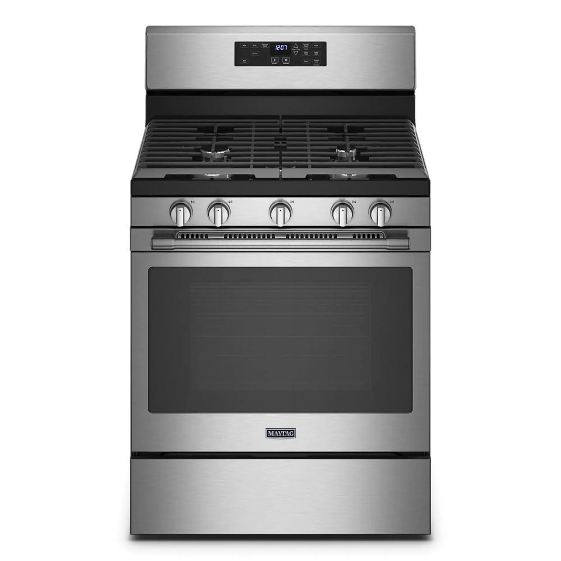 Maytag® 30" 5.0 cu.ft. Fingerprint Resistant Stainless Steel Gas Range with Convection and Air Fry