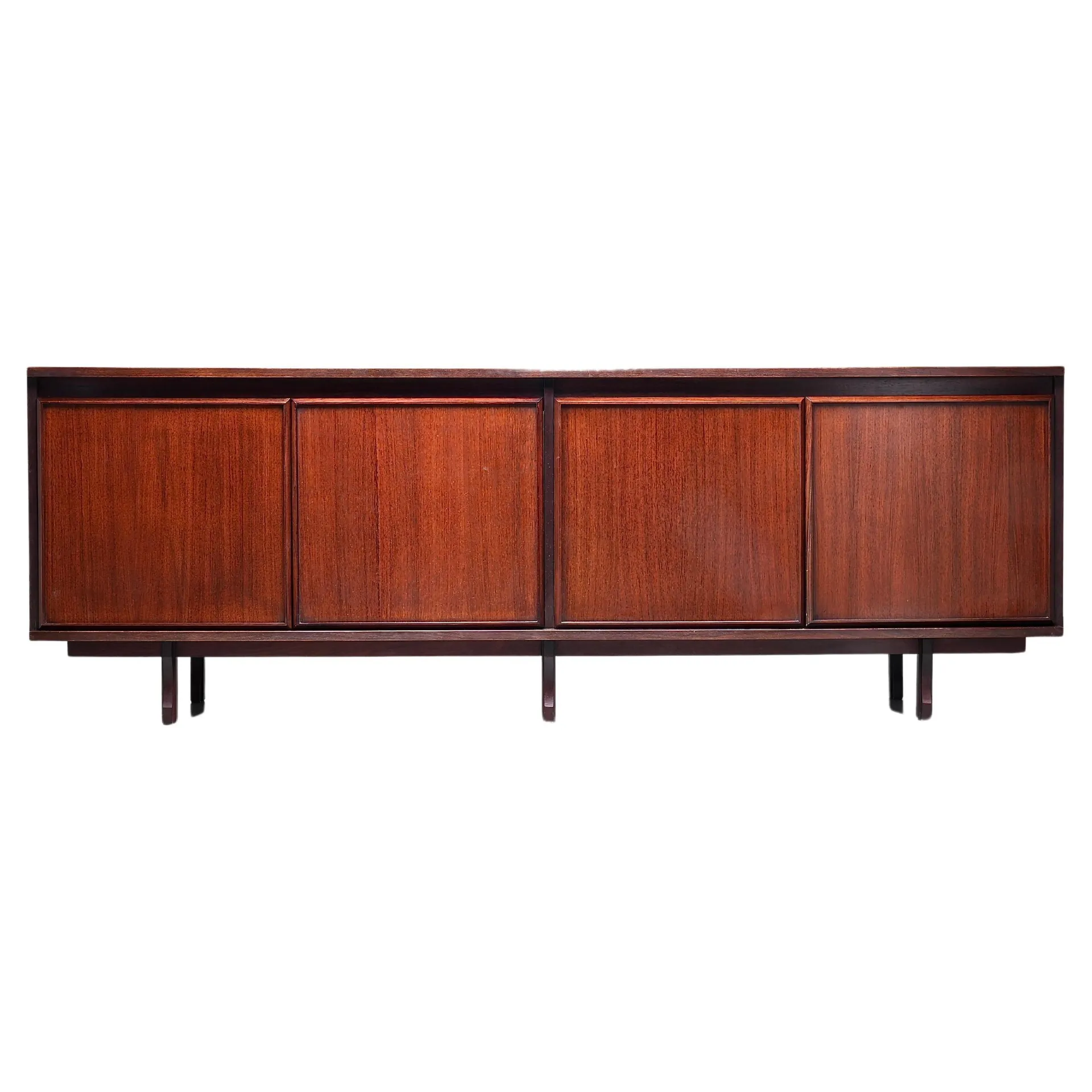 Gran Credenza de 4 puertas en caoba y teca, Italia, años 60