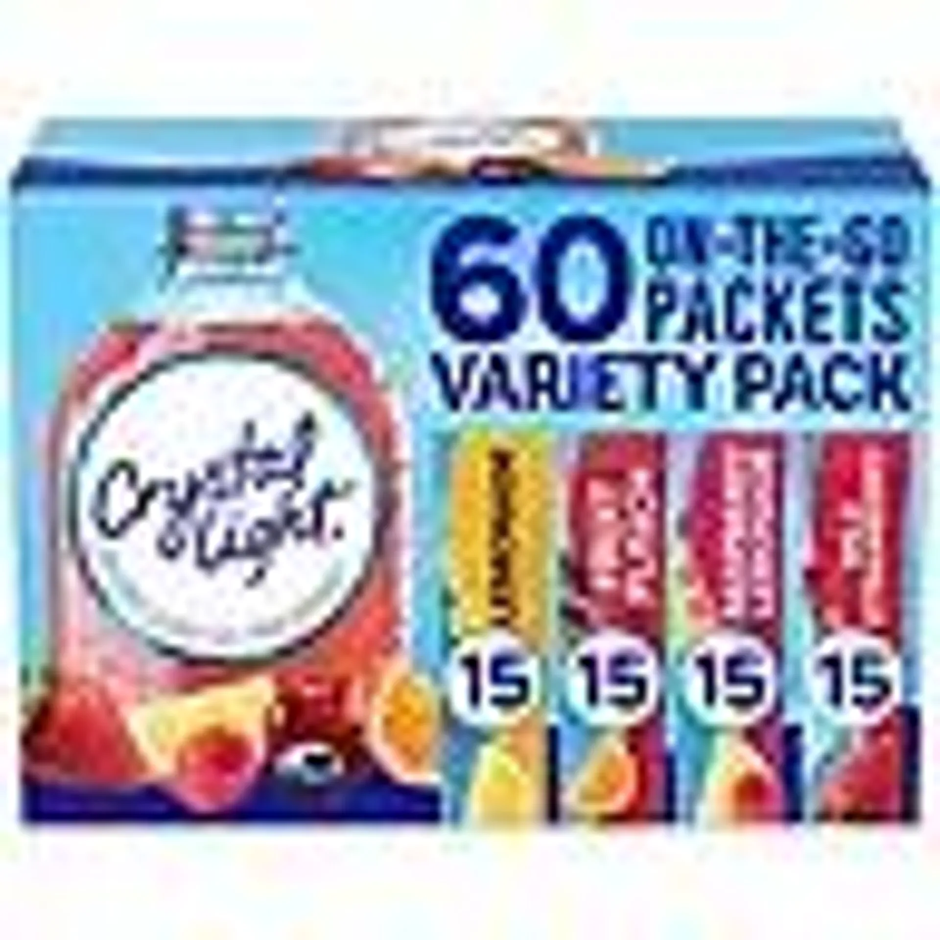 Crystal Light Lemonade, Fruit Punch, Raspberry Lemonade and Wild Strawberry Powdered Drink Mix Variety Pack 60 ct.