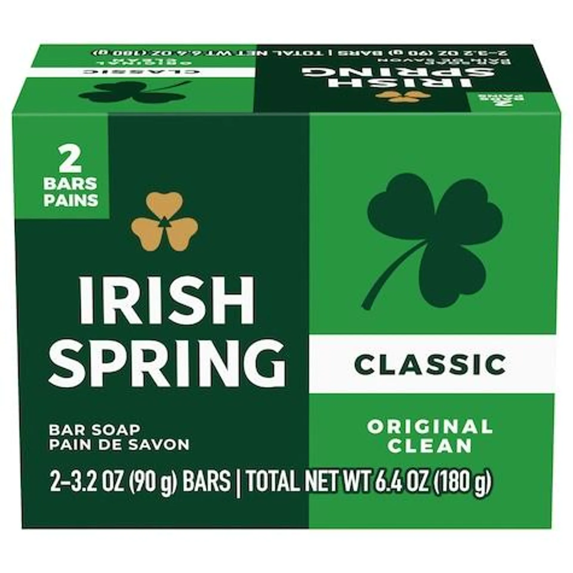 Irish Spring Original Deodorant Soap Bars, 2-ct.