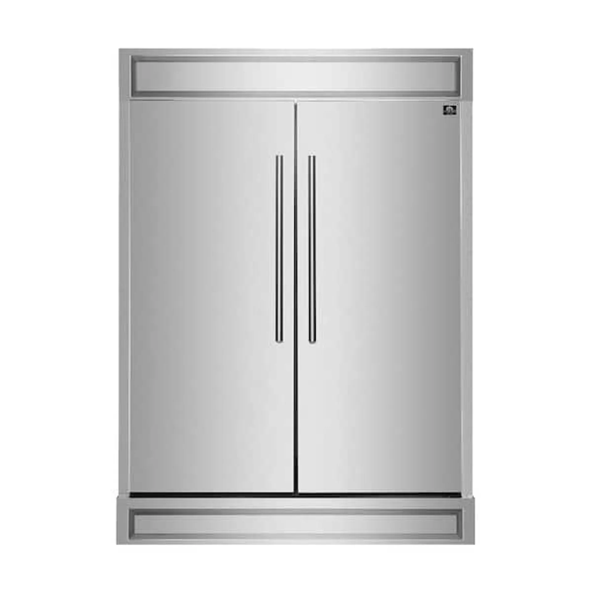 Maderno 60" 2-Piece Convertible Refrigerator/Freezer Built-In with Decorative Grill Trim, 27.2 cu.ft. in Stainless Steel