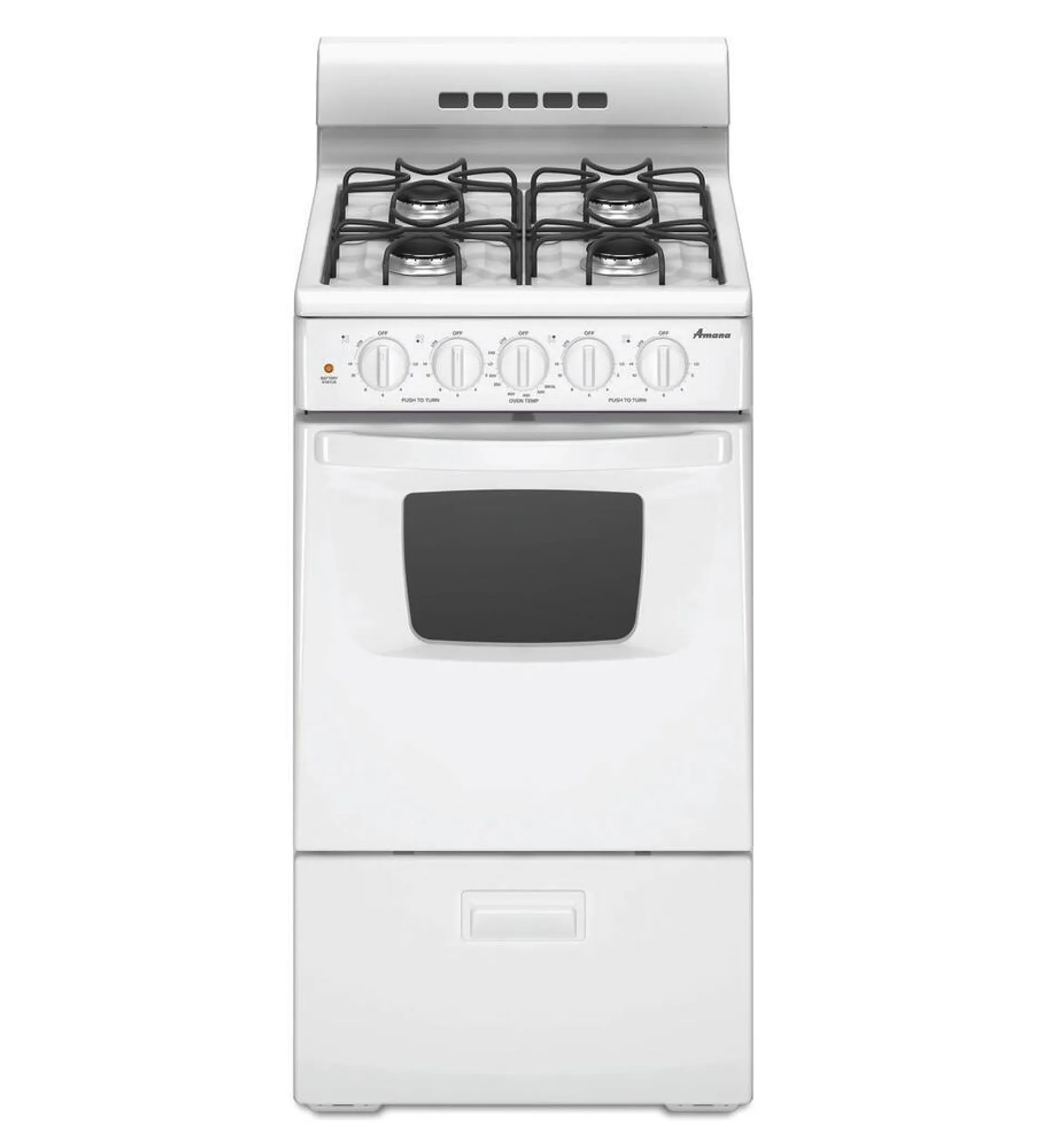 Amana® 20" 2.6 cu.ft. White Gas Range