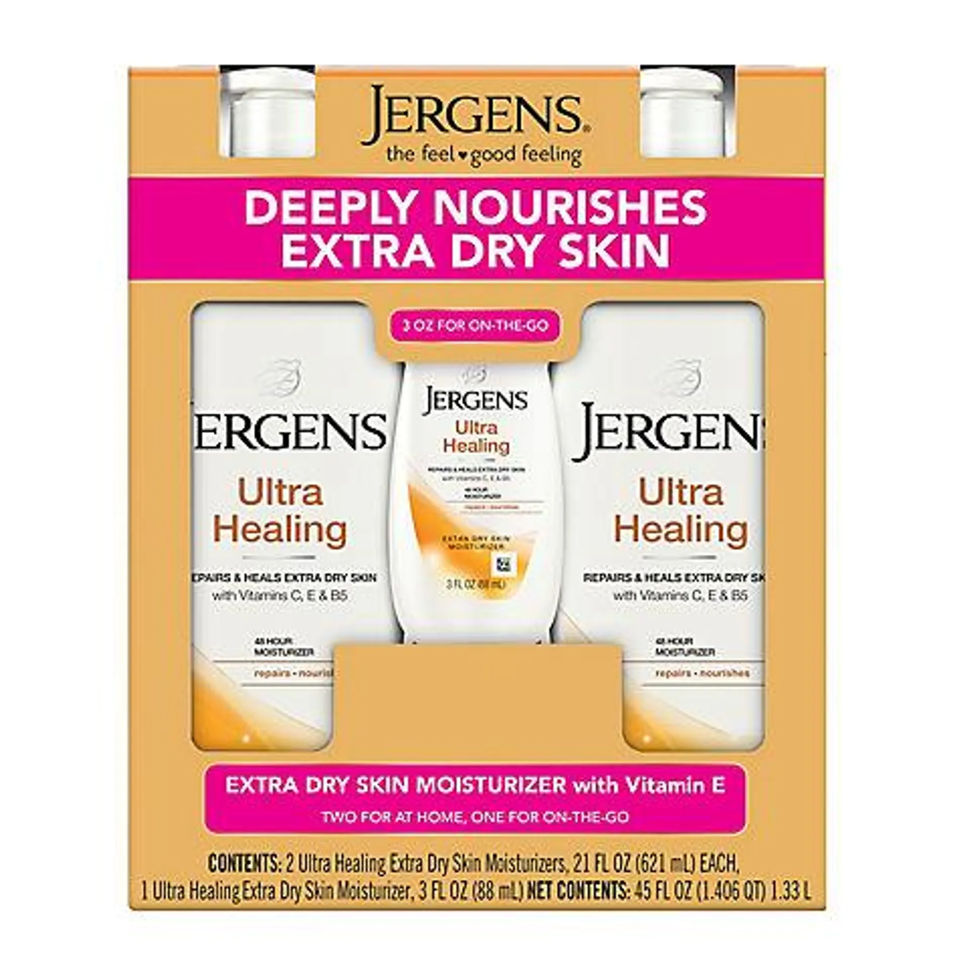 Jergens Ultra Healing Lotion with Bonus Bottle, 3 ct.