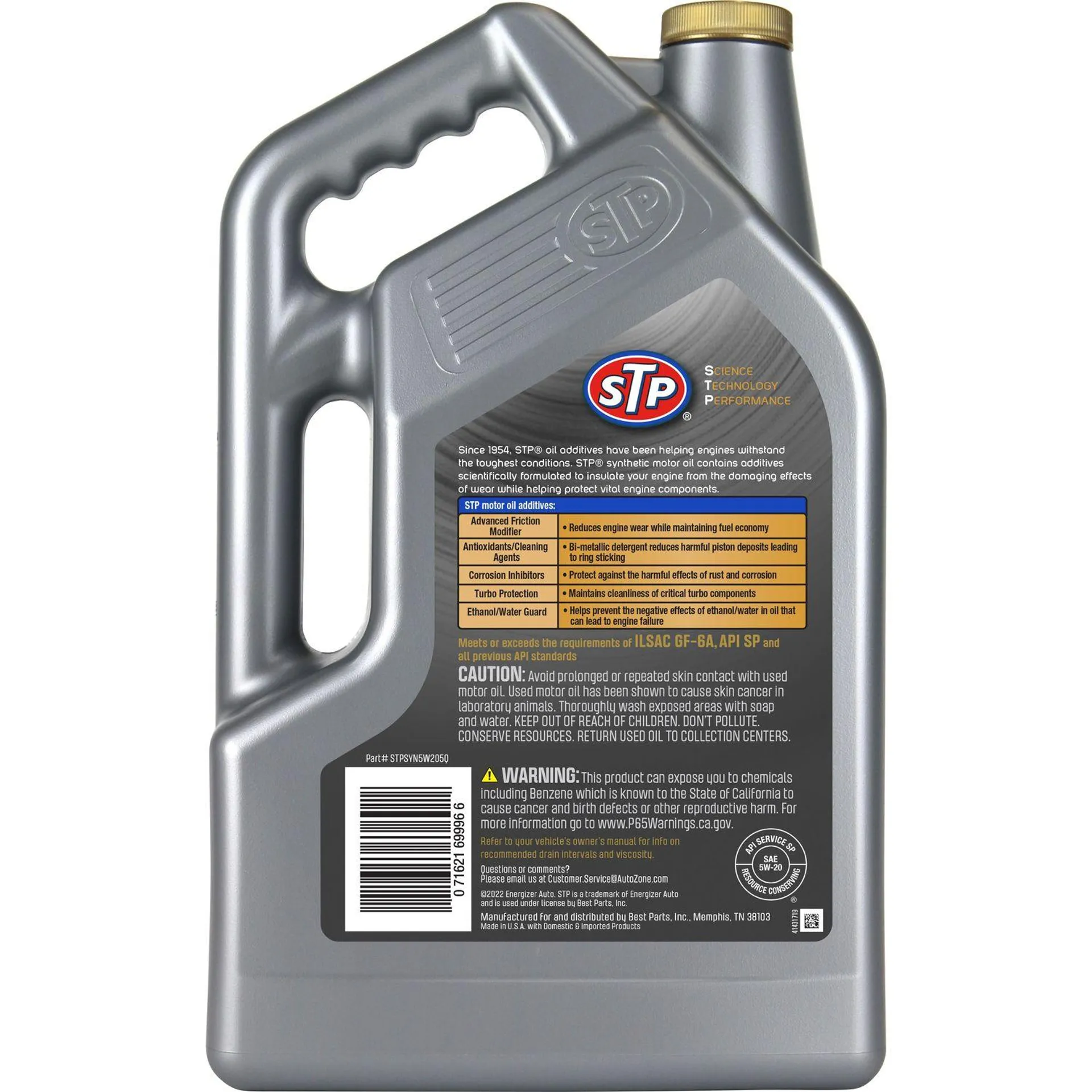 STP Full Synthetic Engine Oil 5W-20 5 Quart