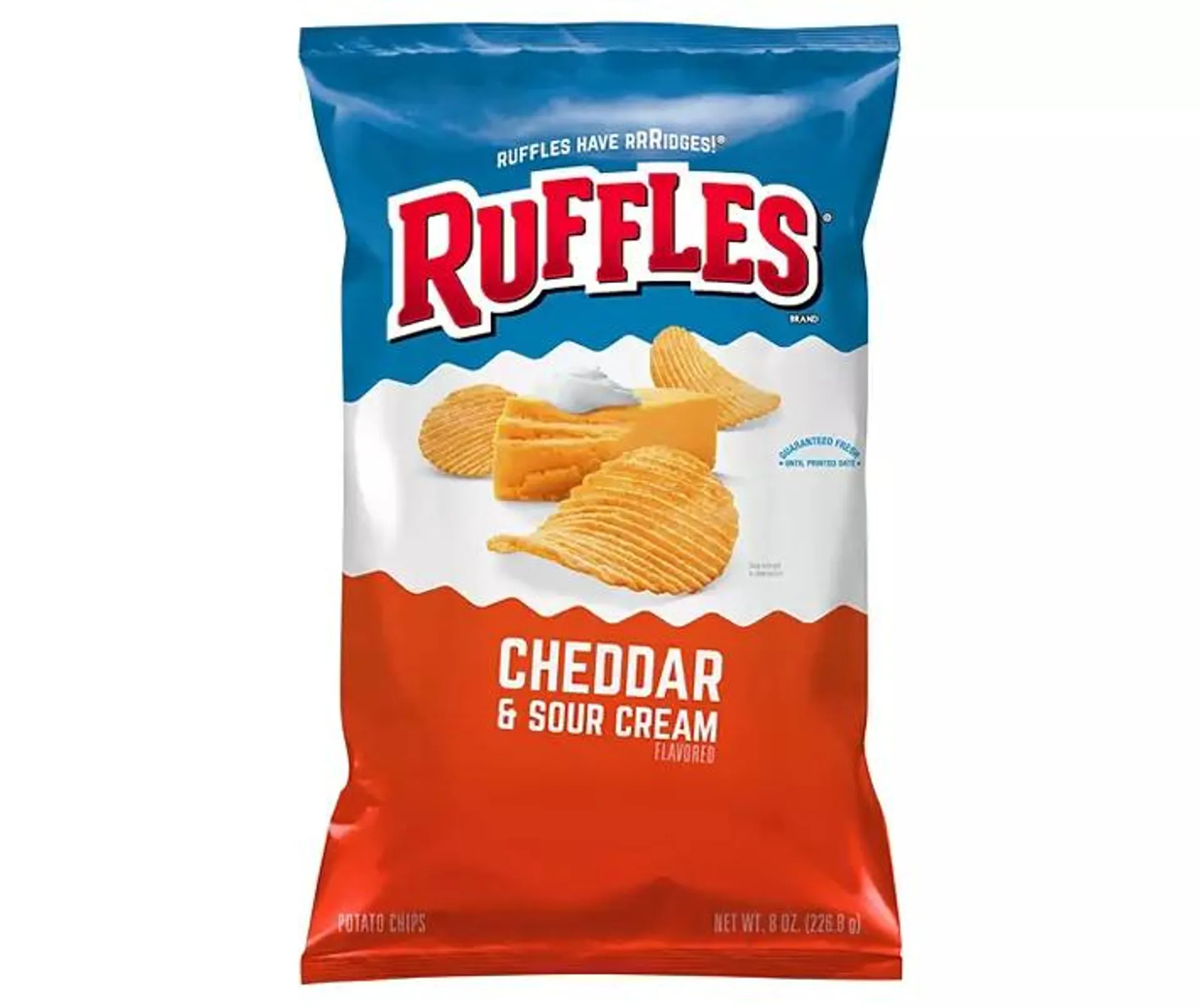 Ruffles Potato Chips Cheddar & Sour Cream Flavored 8 Oz