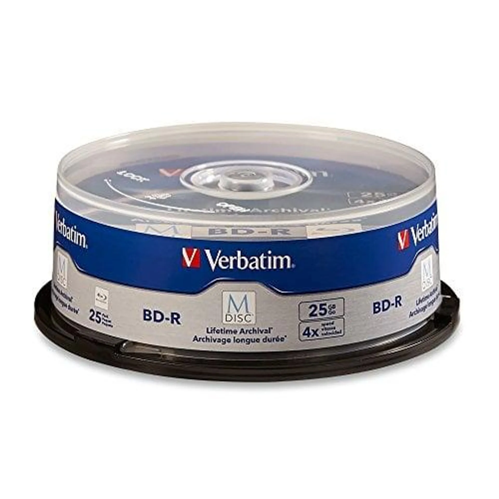 Verbatim M Disc, BD-R 25GB 4X, Spindle, Branded Surface