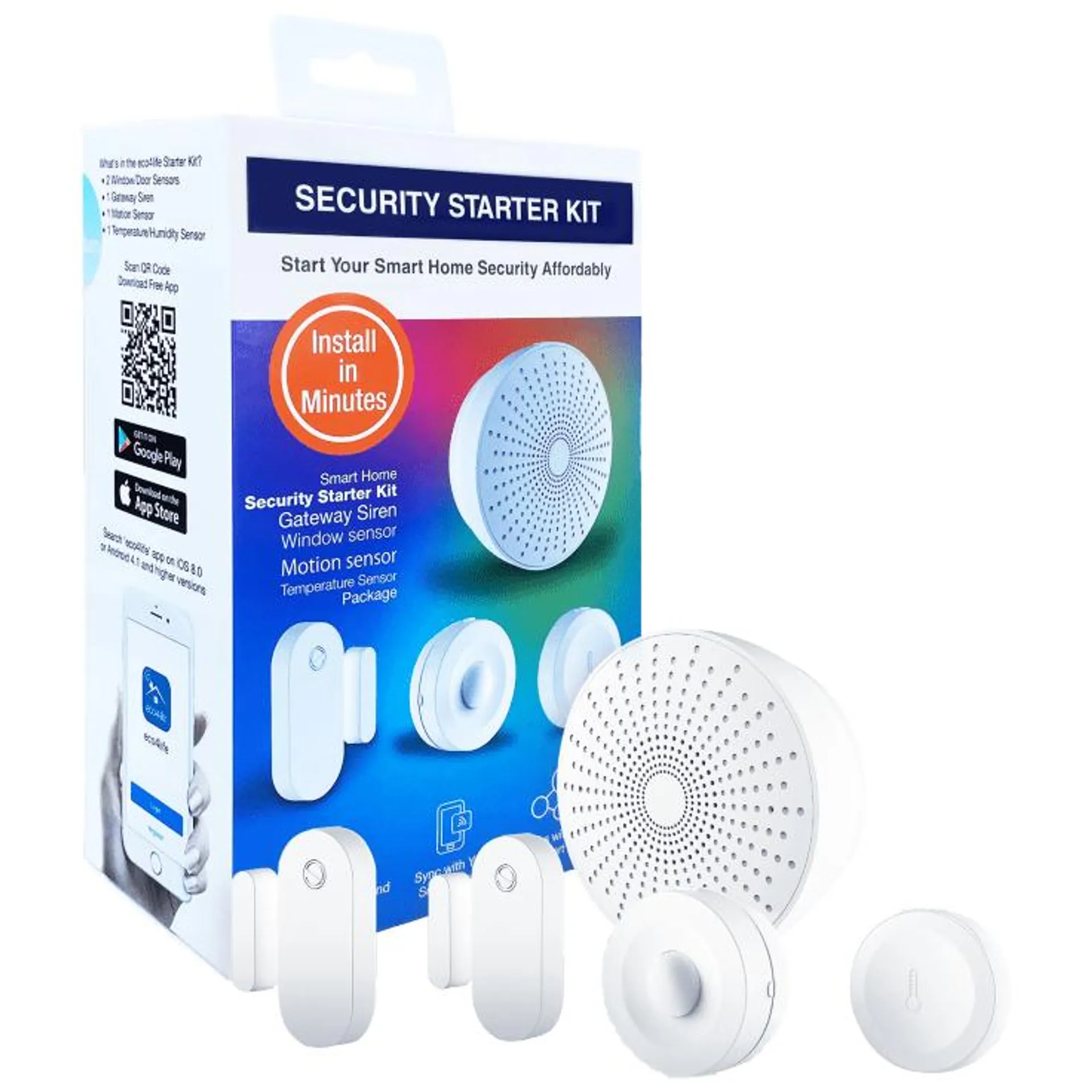 Eco4life Smart Home 5 piezas Sistema de Seguridad de Alarma Inalámbrico