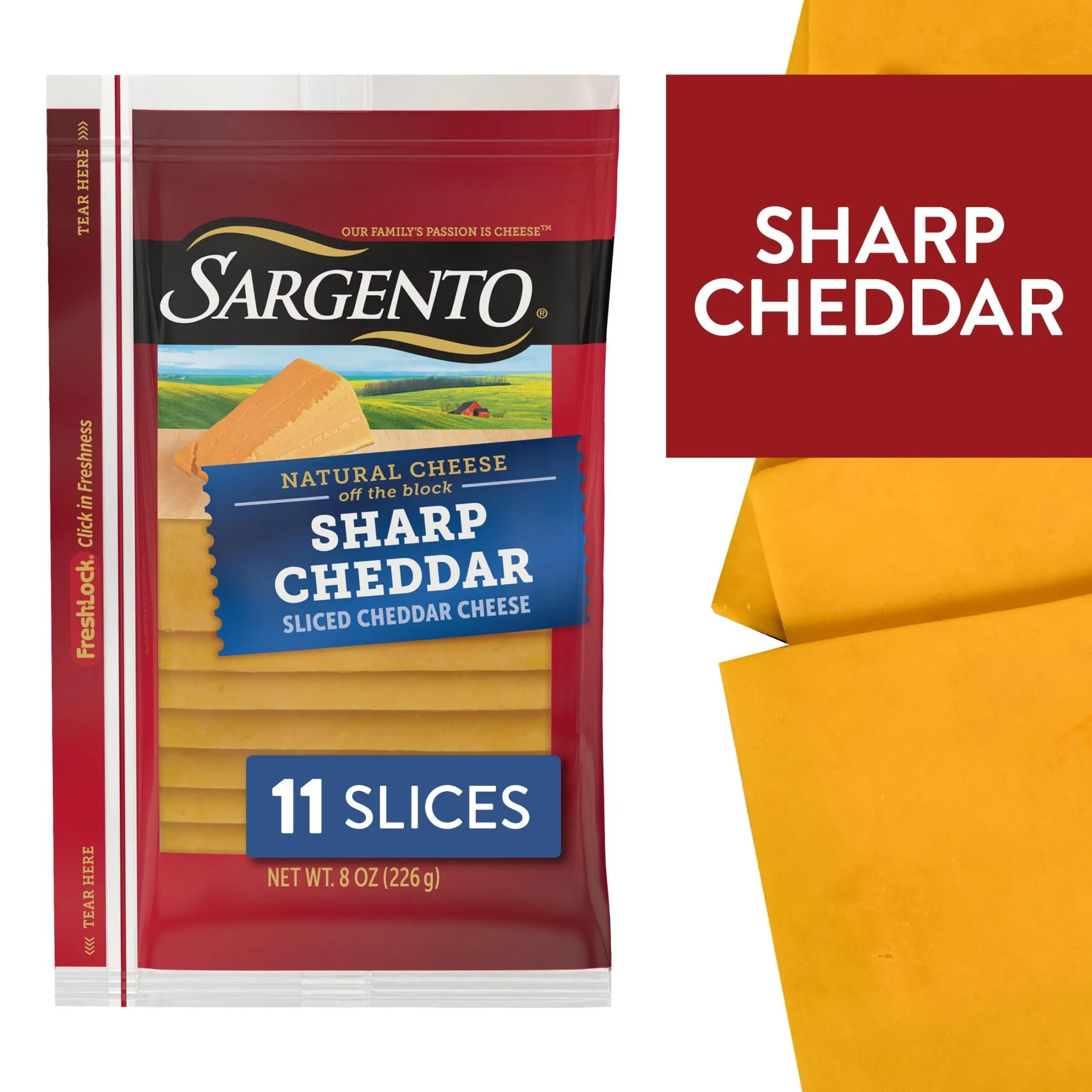 Sargento® Sliced Sharp Natural Cheddar Cheese, 11 slices