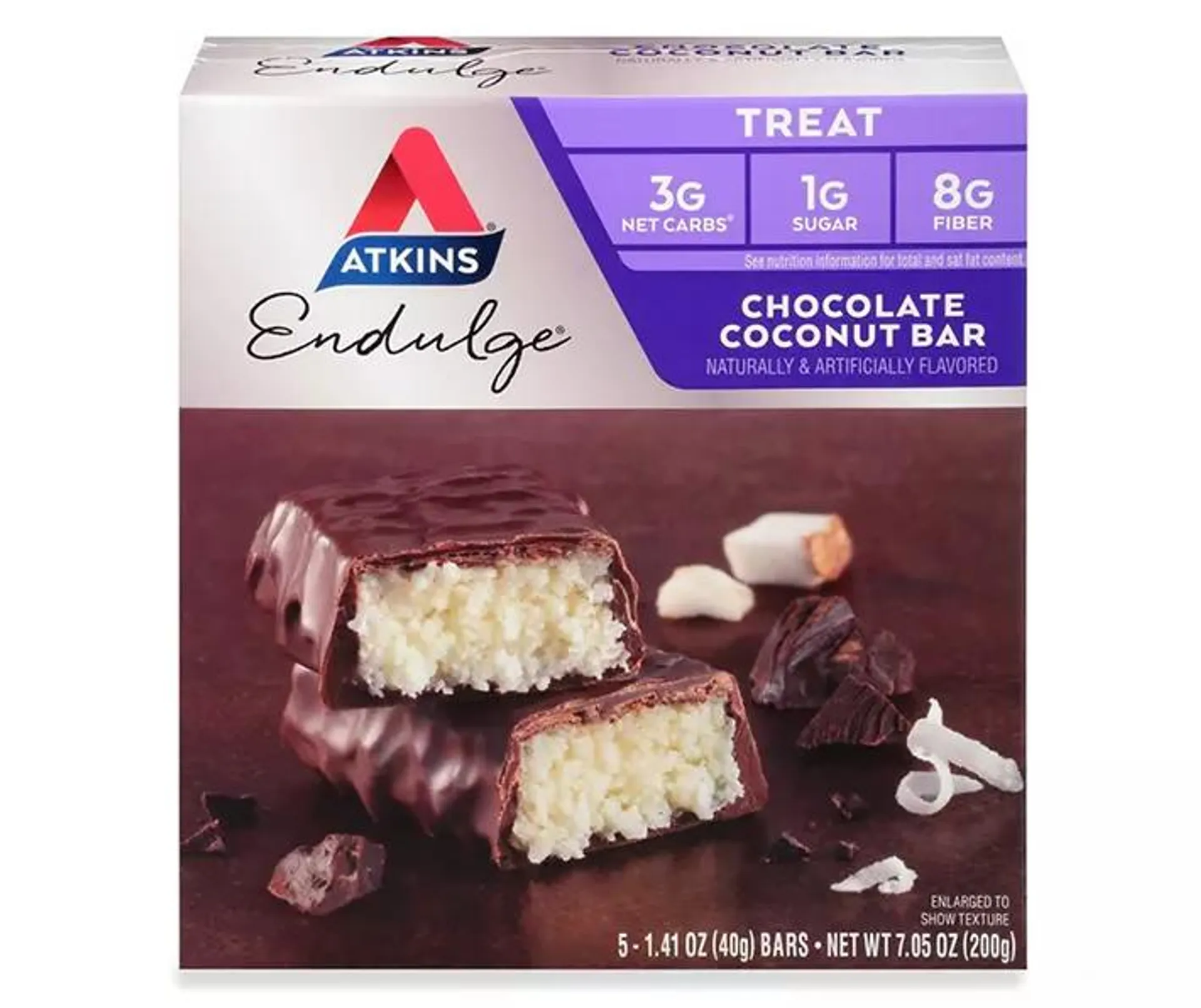 Atkins Endulge Chocolate Coconut Treat Bars 5 ct Box