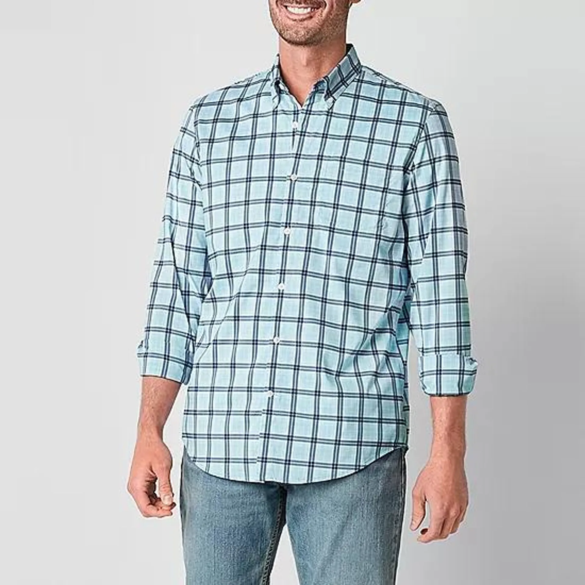 St. John's Bay Performance Mens Classic Fit Long Sleeve Button-Down Shirt