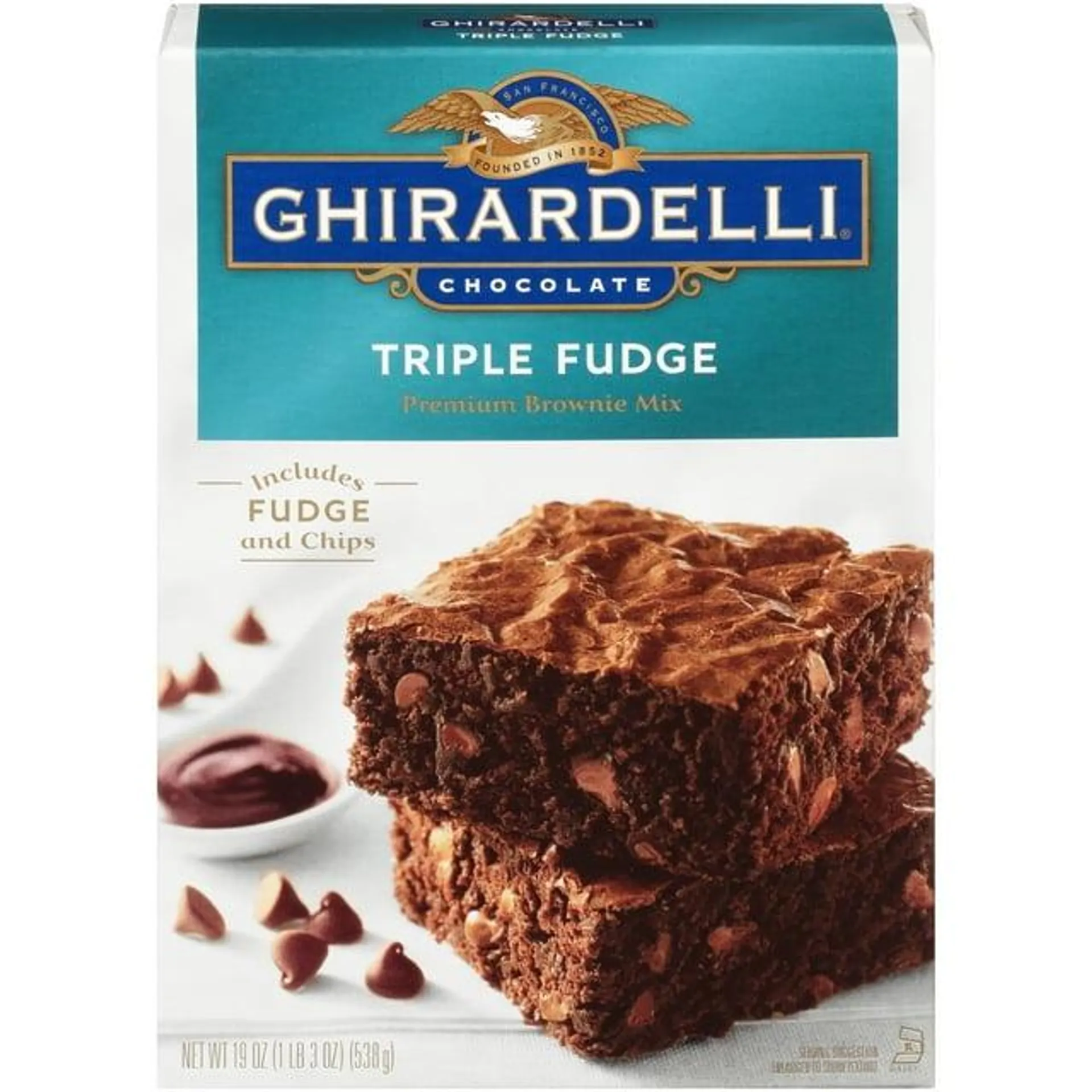 Ghirardelli® Triple Fudge Premium Chocolate Brownie Mix 19 oz Box